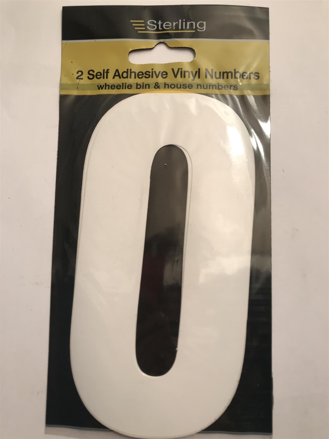 Sterling White Self Adhesive Wheelie Bin No. 0  15cm 2 Pack PNW0