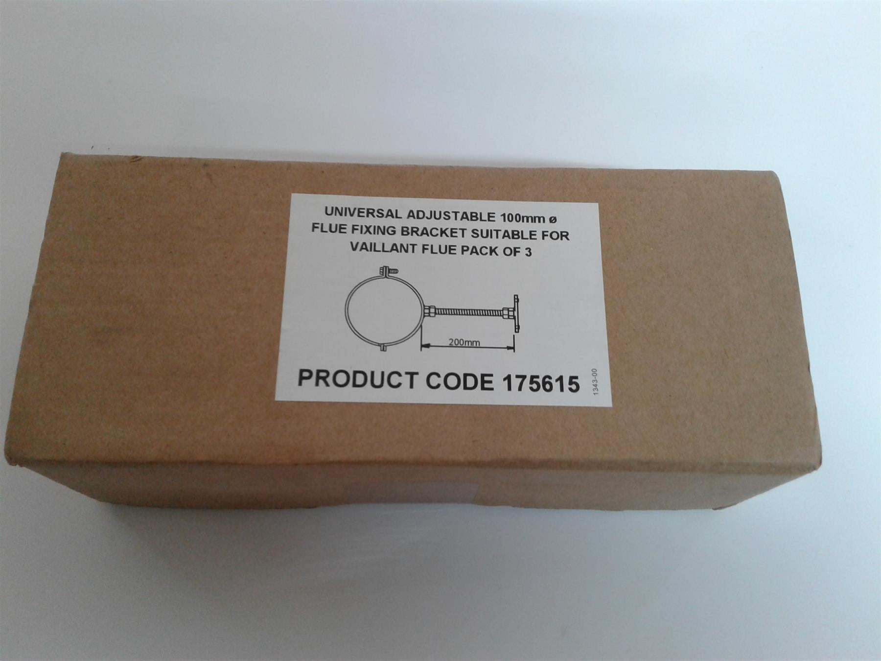 New Vaillant 175615 Pack of 3 Universal Adjustable 100mm Flue Bracket