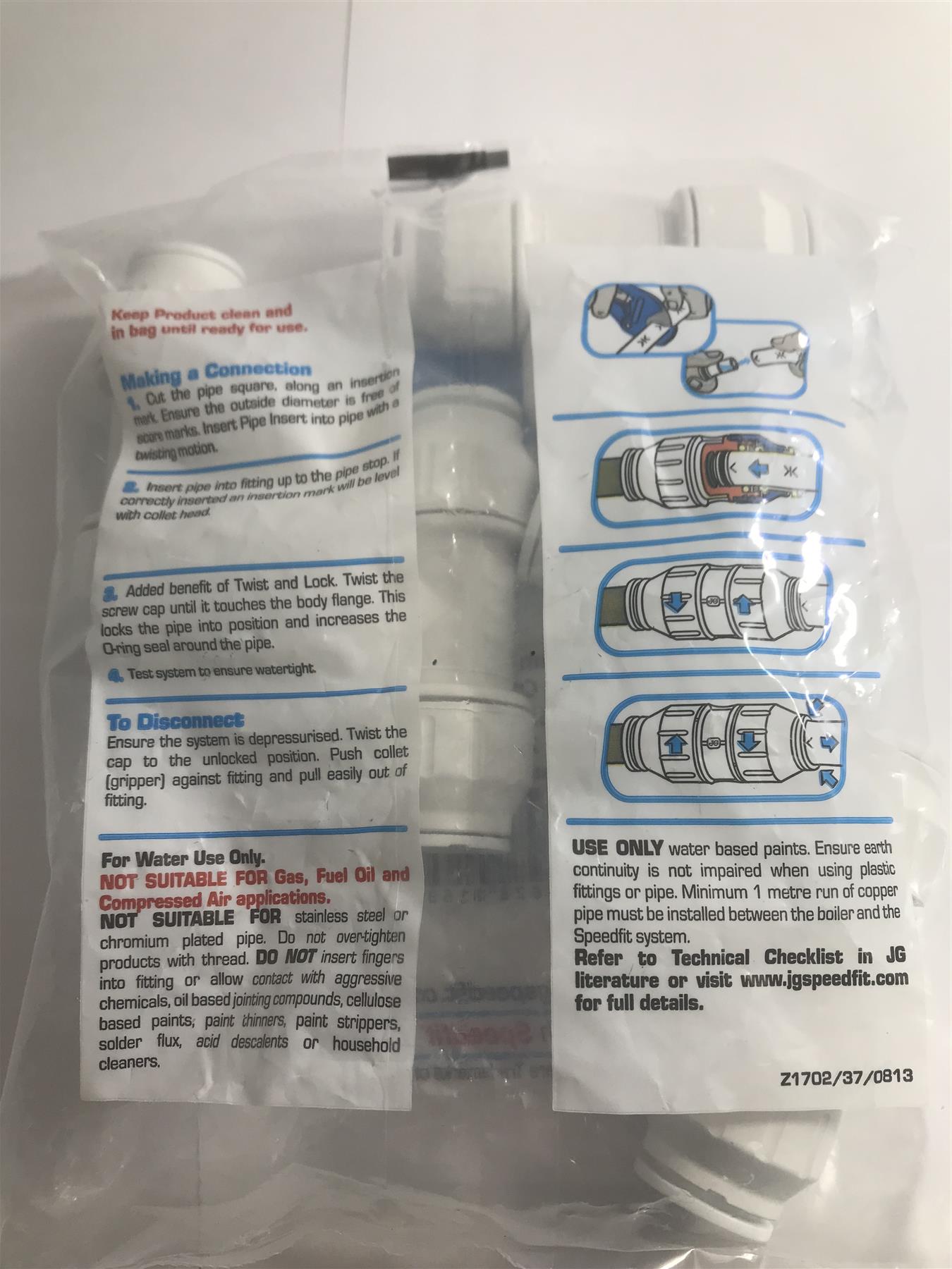 John Guest Speedfit 15mm Equal Tee Pack Of 5