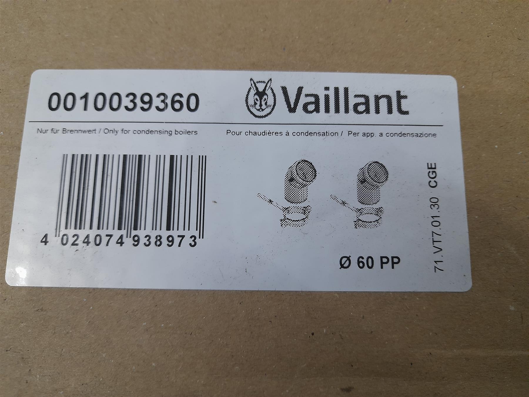VAILLANT 0010039360 Plume Kit 45 Elbows Pair White