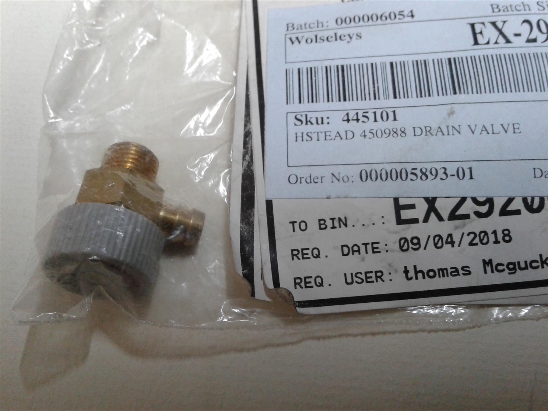 NEW HALSTEAD 450988 FINEST BOILER DRAIN VALVE CALEFFI TAP GREY