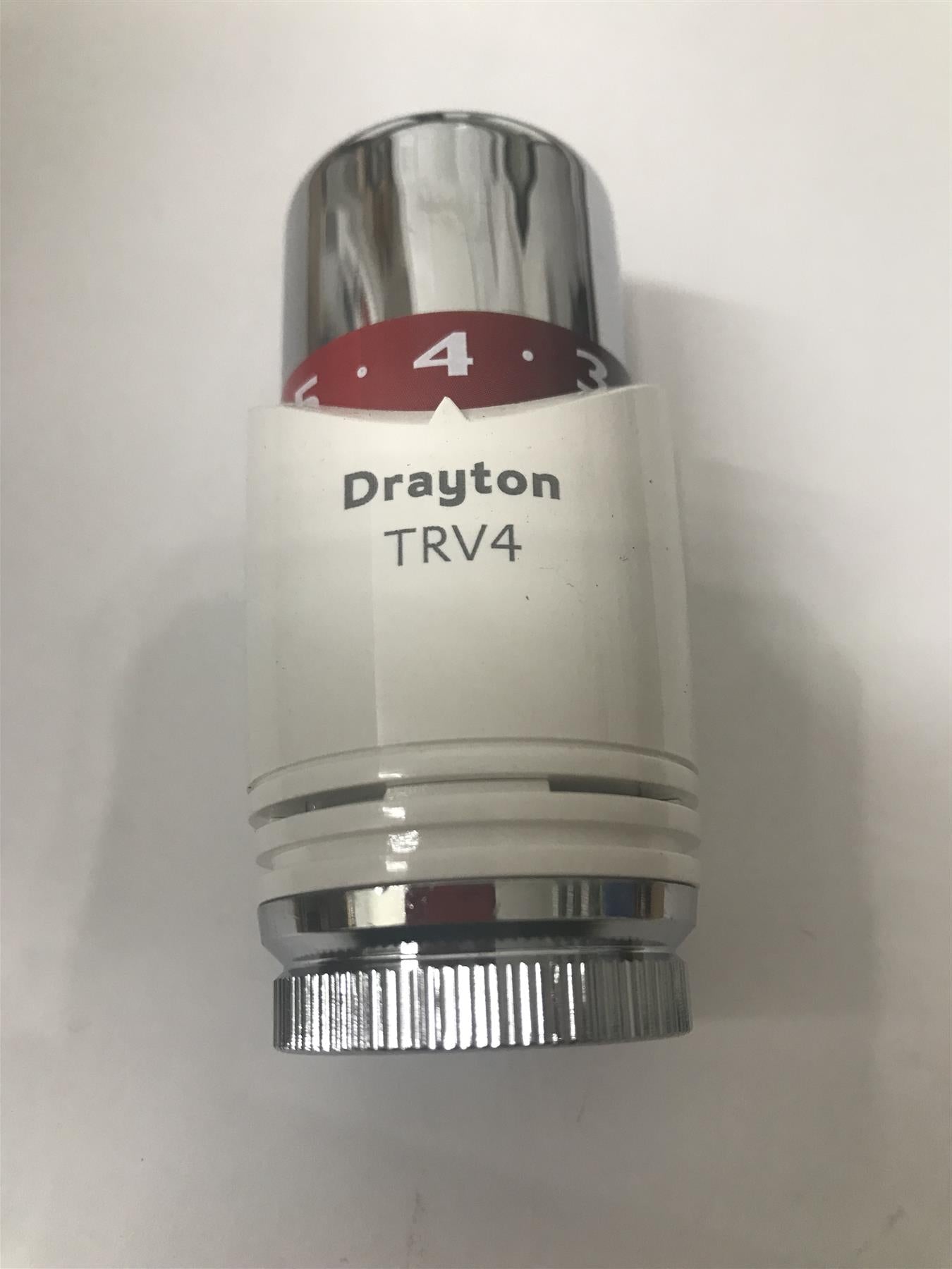 Drayton TRV4 Classic 15mm Angle Valve and Lockshield 0705180 White & Chrome