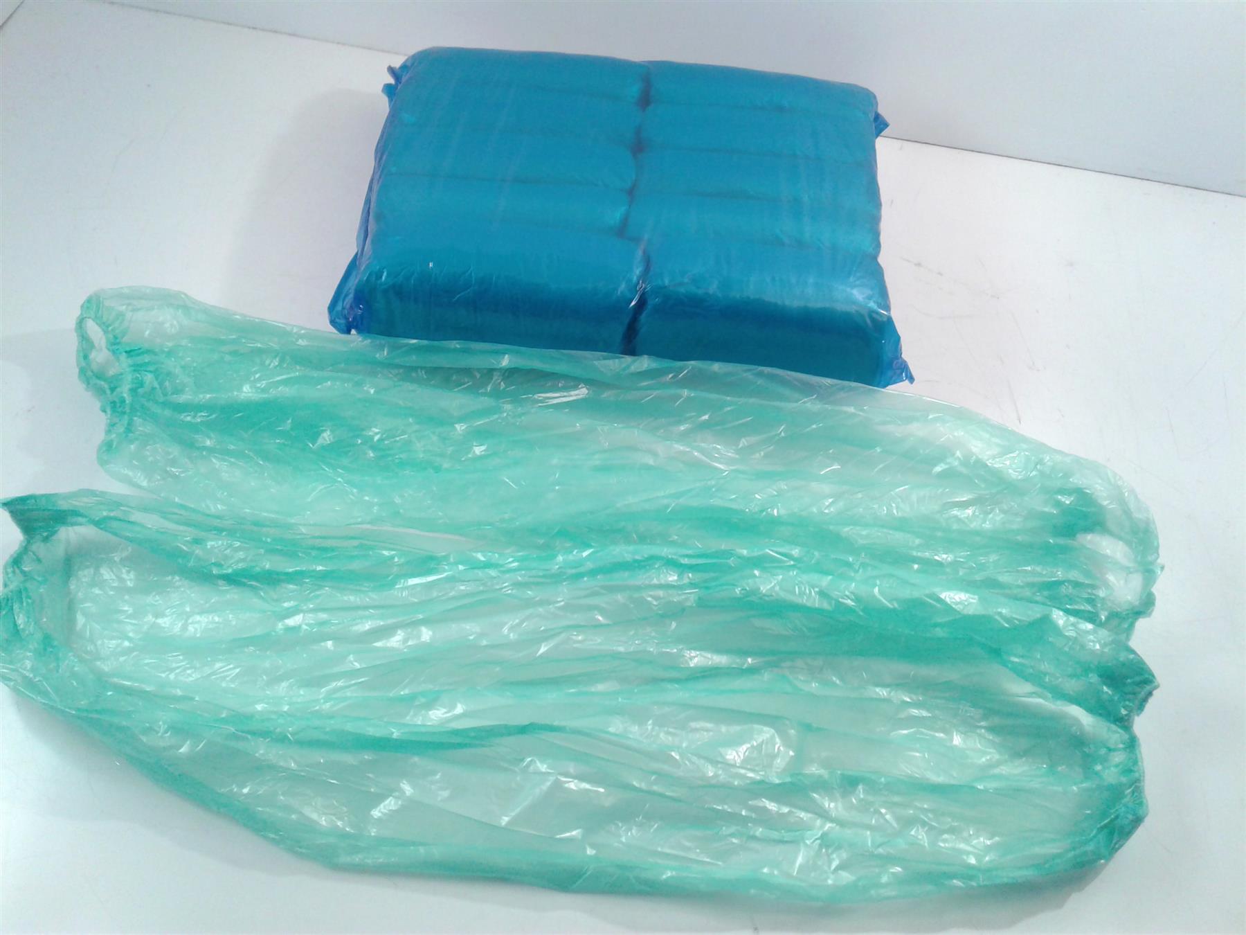 100X blue disposable plastic arm sleeves, covers oversleeves cleaning protective