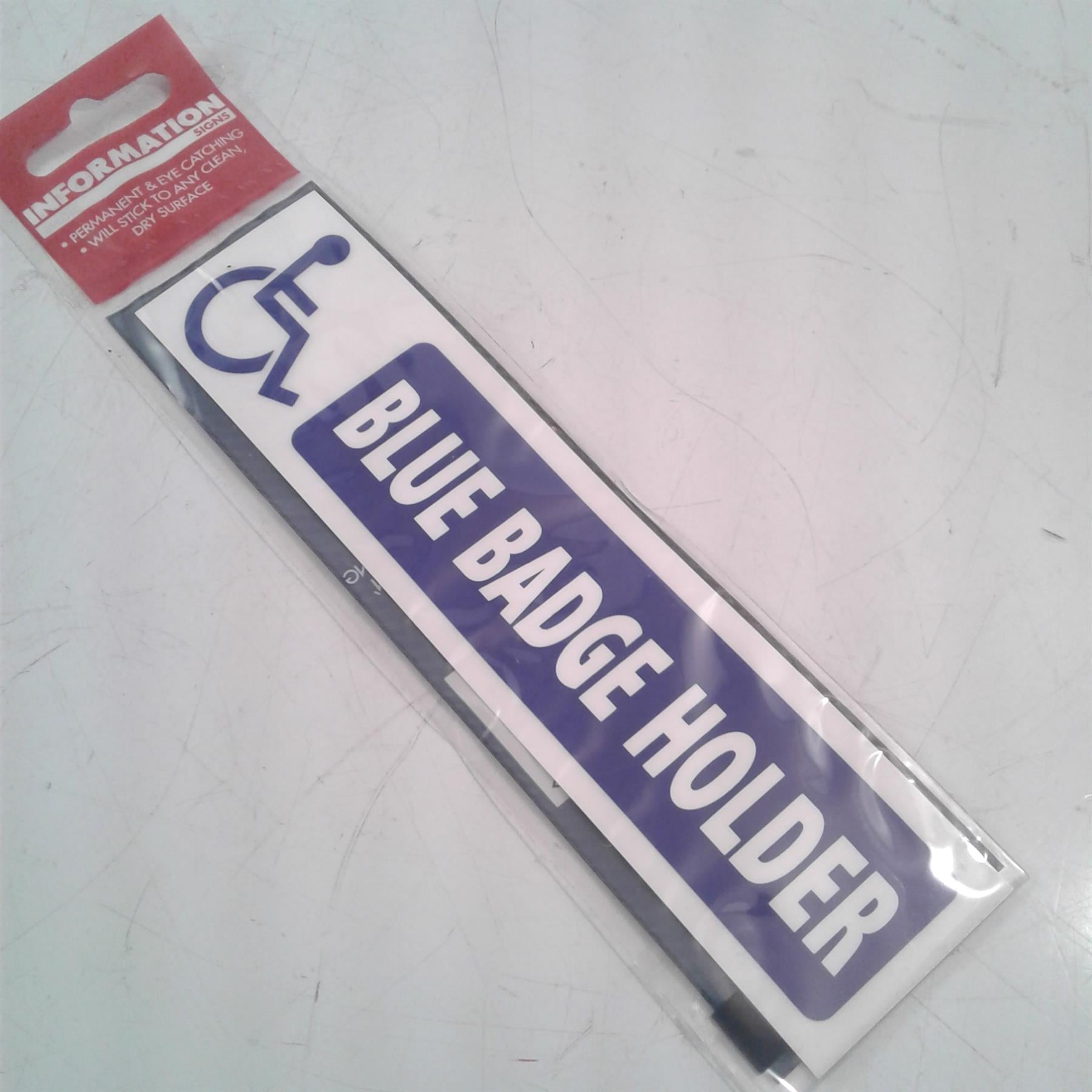Blue Badge Holder Adhesive Sign