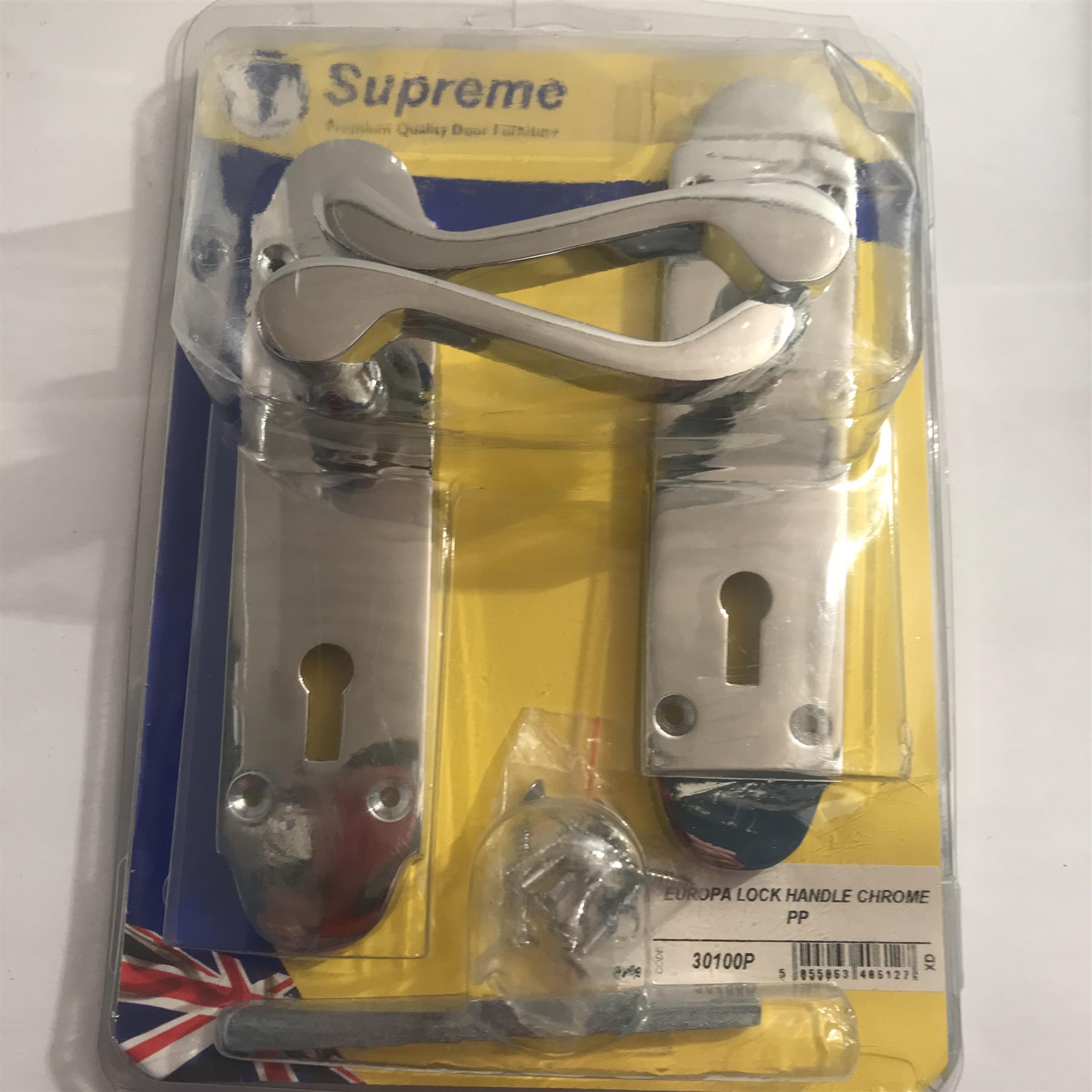 Supreme Europa Lock Handle Scroll Polished Chrome 30100P