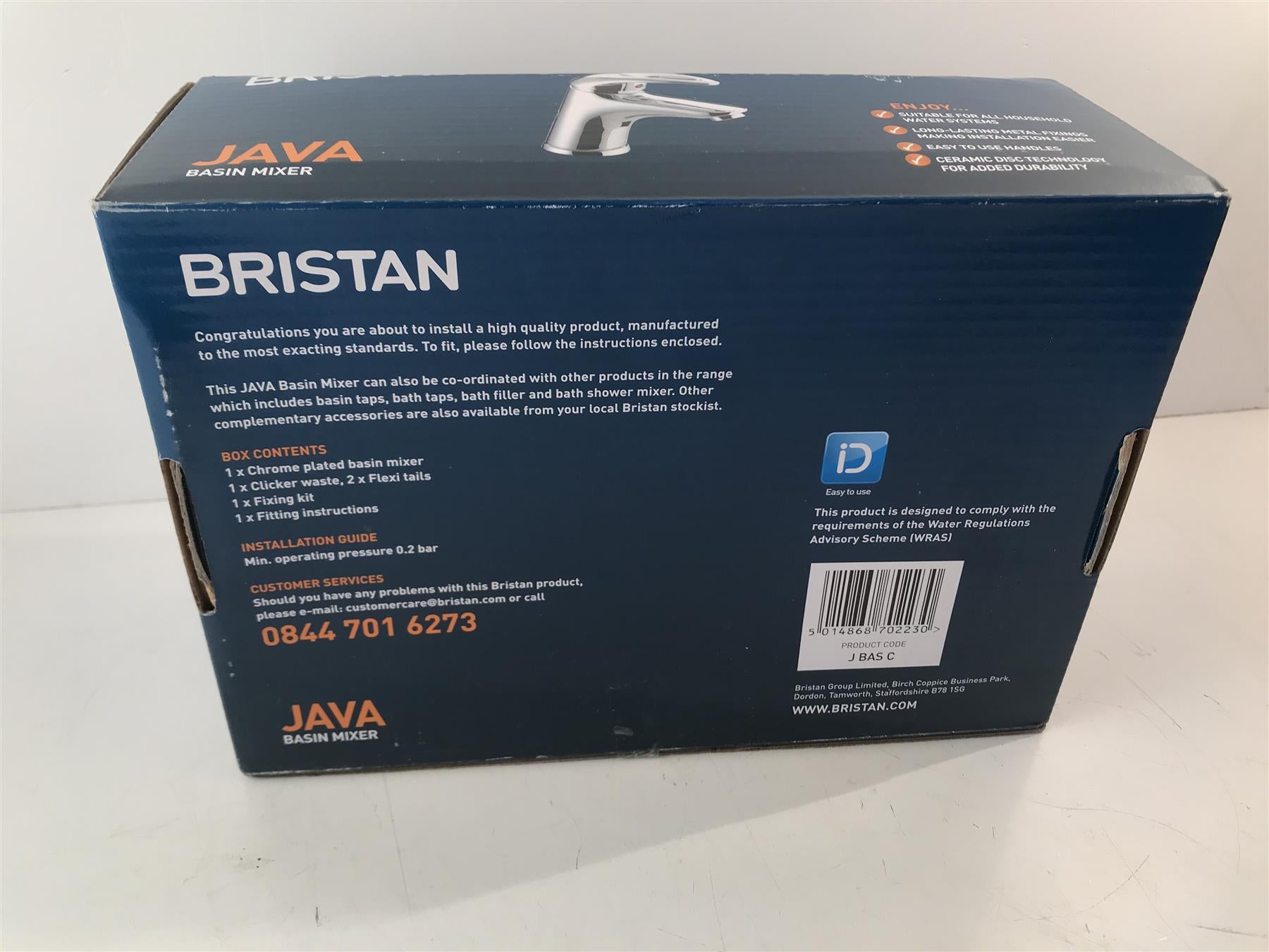 Bristan Java Chrome Single Lever Basin Mixer Tap J BAS C