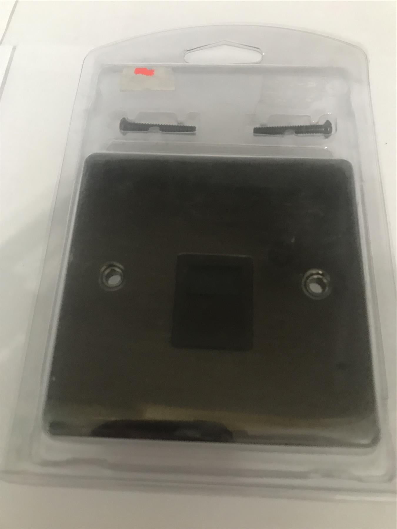 Royale Flat Plate Telephone Master Socket Black Nickel Black Insert