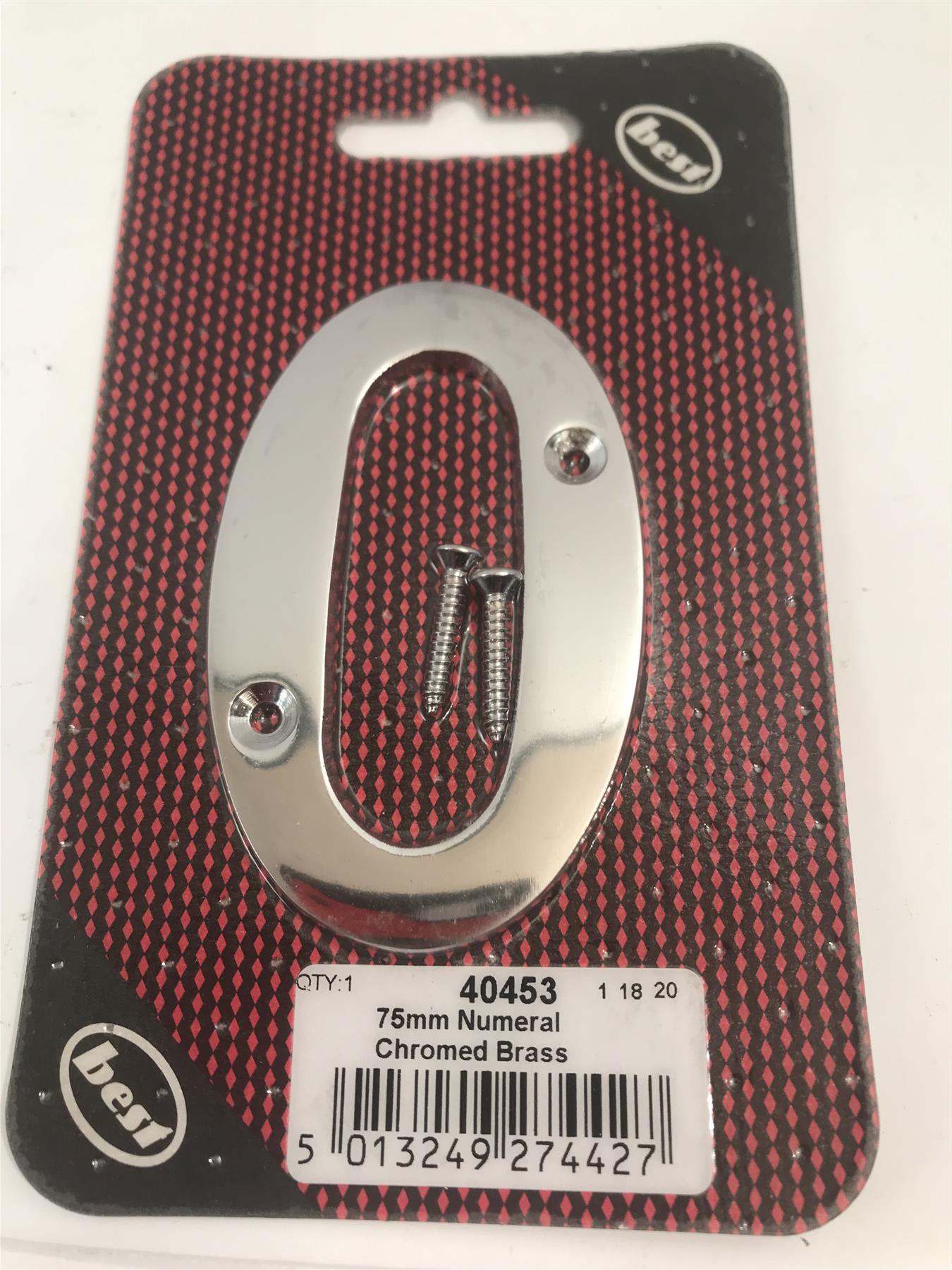 Best 75mm 3" Chromed Brass No. 0  with screws  -   40453