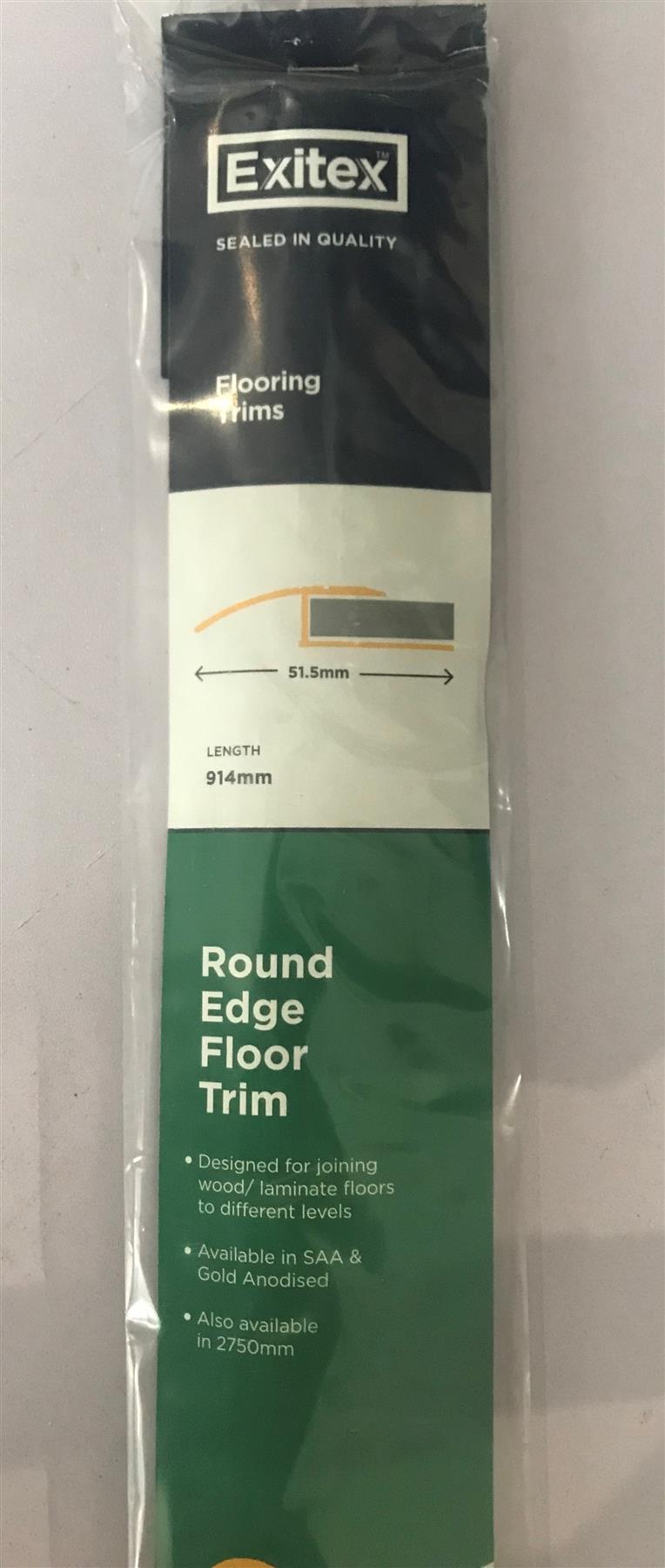 Exitex Round Edge Floor Trim Gold Adonised 914mm REFT