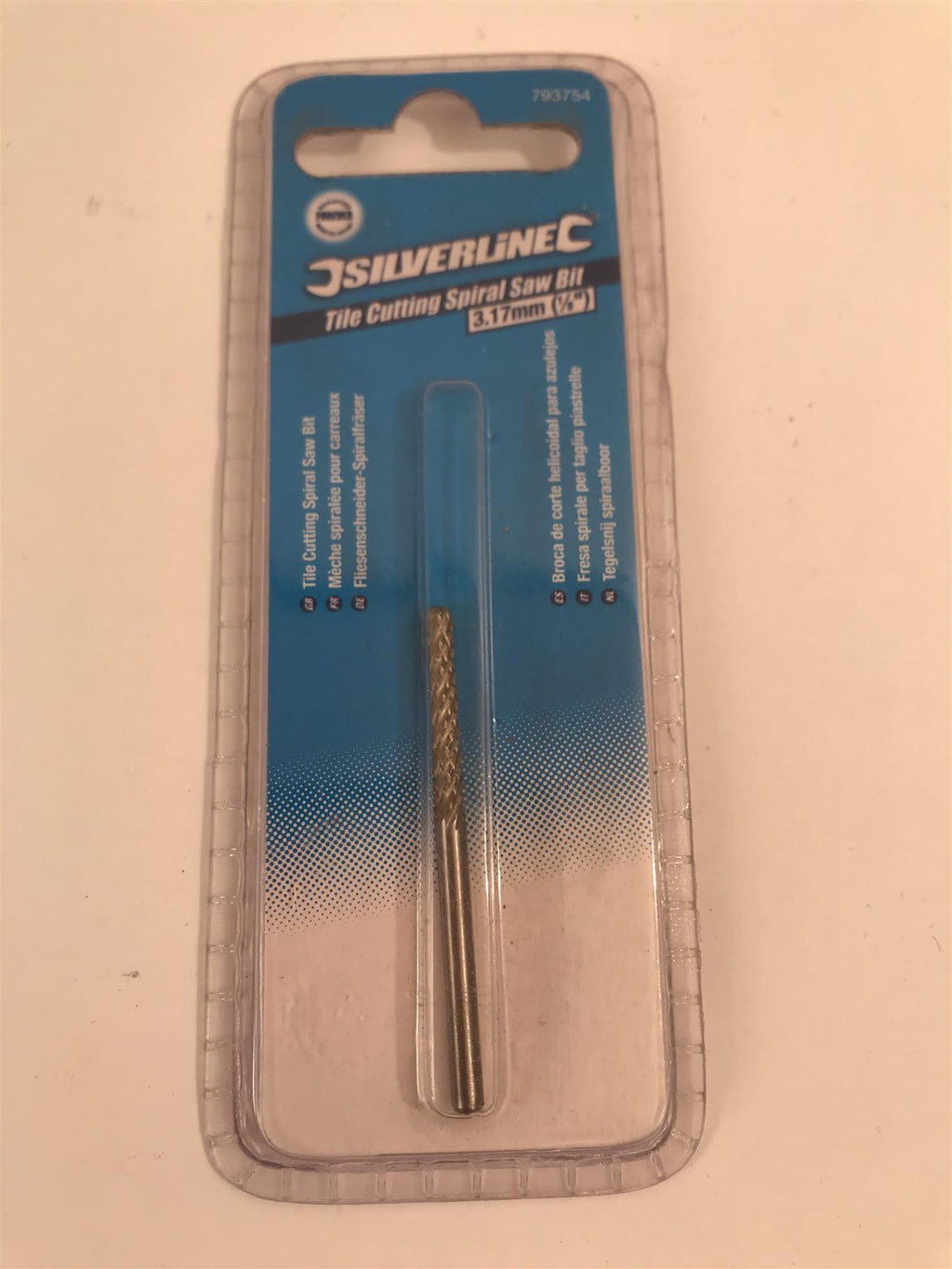 Silverline Tile Cutting Spiral Saw Bit 3.17mm 1/8'' Use With Rotary Tools 793754