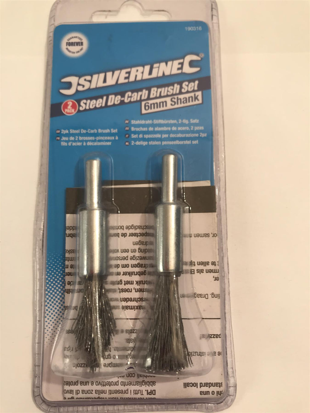 Silverline 190316 Steel De-Carb Brush Set 2pk 6mm Shank