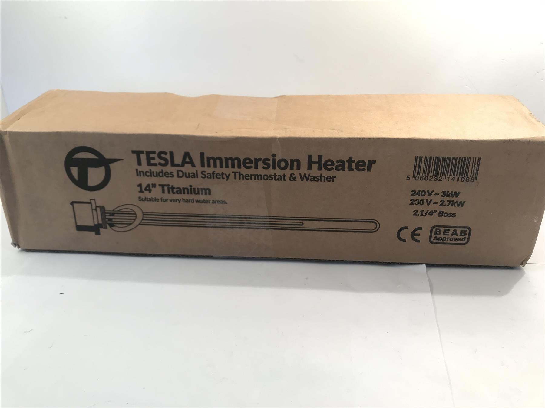 Tesla 14" Titanium Immersion Heater with 2.1/4" Boss TIH570 Dual Safety