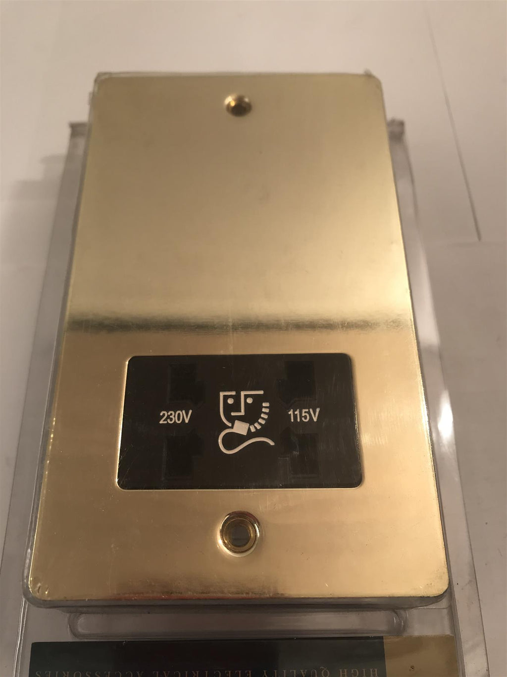 Royale Shaver Socket 115 - 230V Bright Brass  ZFBP29