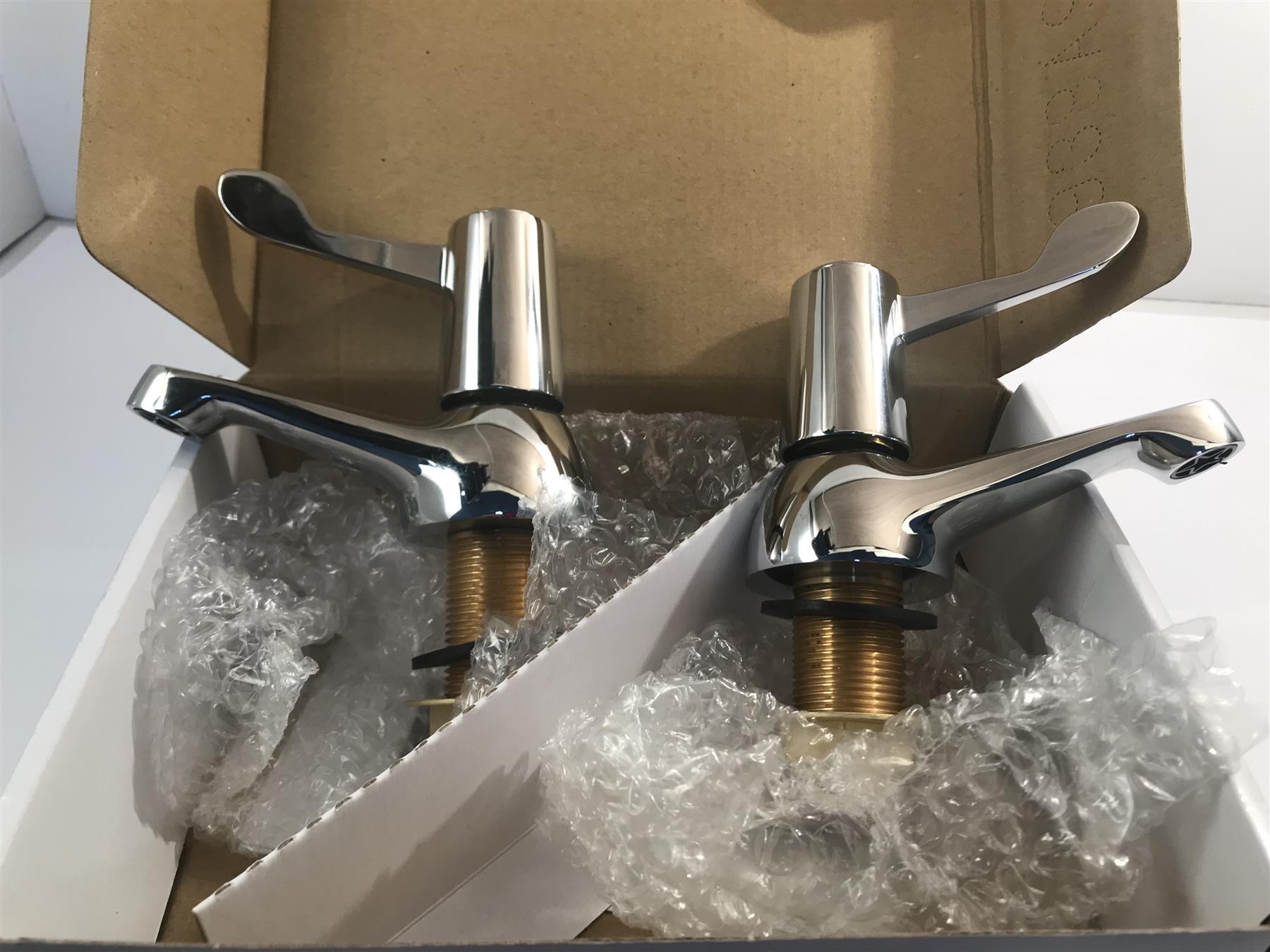 Deva DLT102 Lever Action 3 Inch Bath Taps Pair Chrome