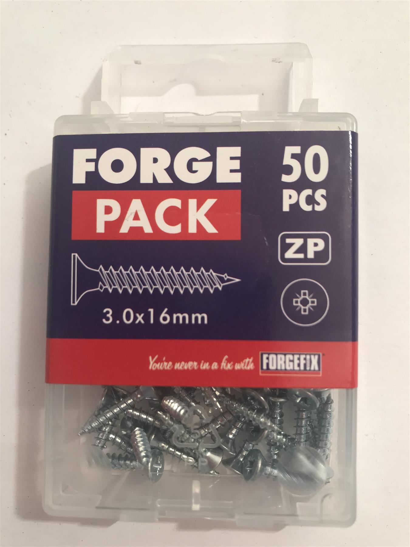 ForgeFix Multi-Purpose Pozi Screw 3.0 x 16mm (50 Pack) FPMPS316ZP