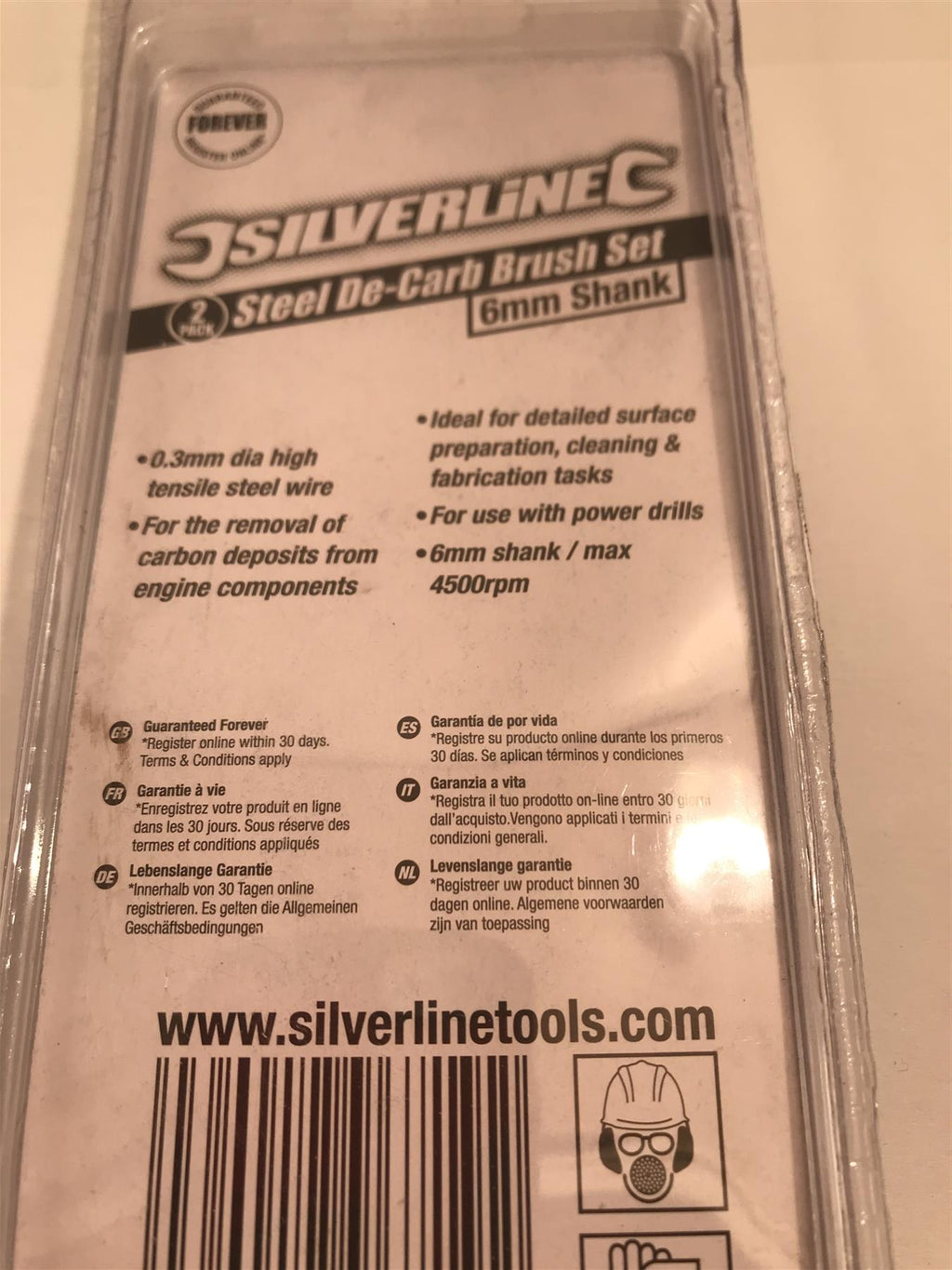Silverline 190316 Steel De-Carb Brush Set 2pk 6mm Shank