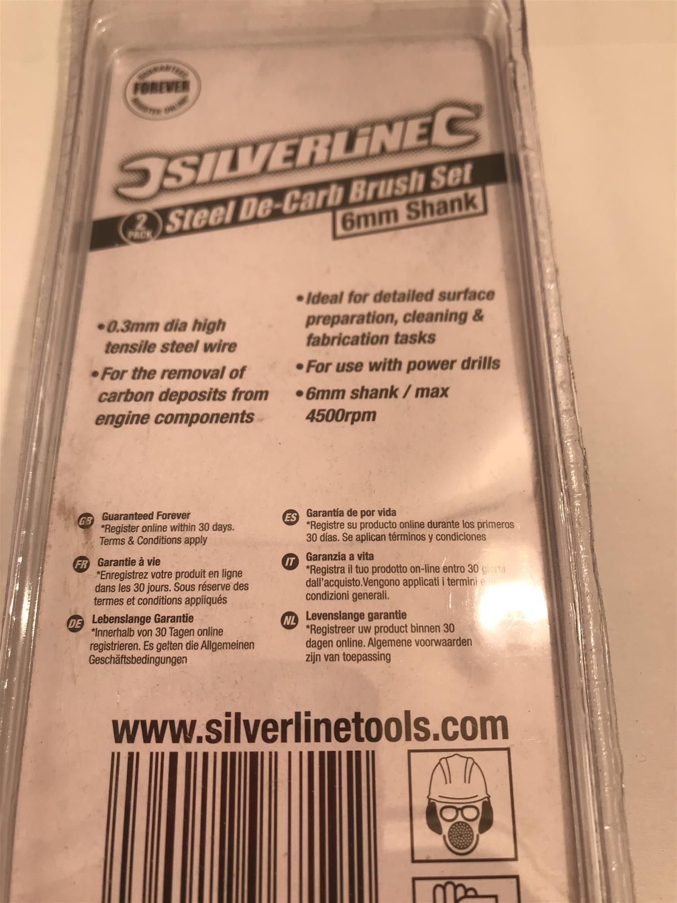 Silverline 190316 Steel De-Carb Brush Set 2pk 6mm Shank