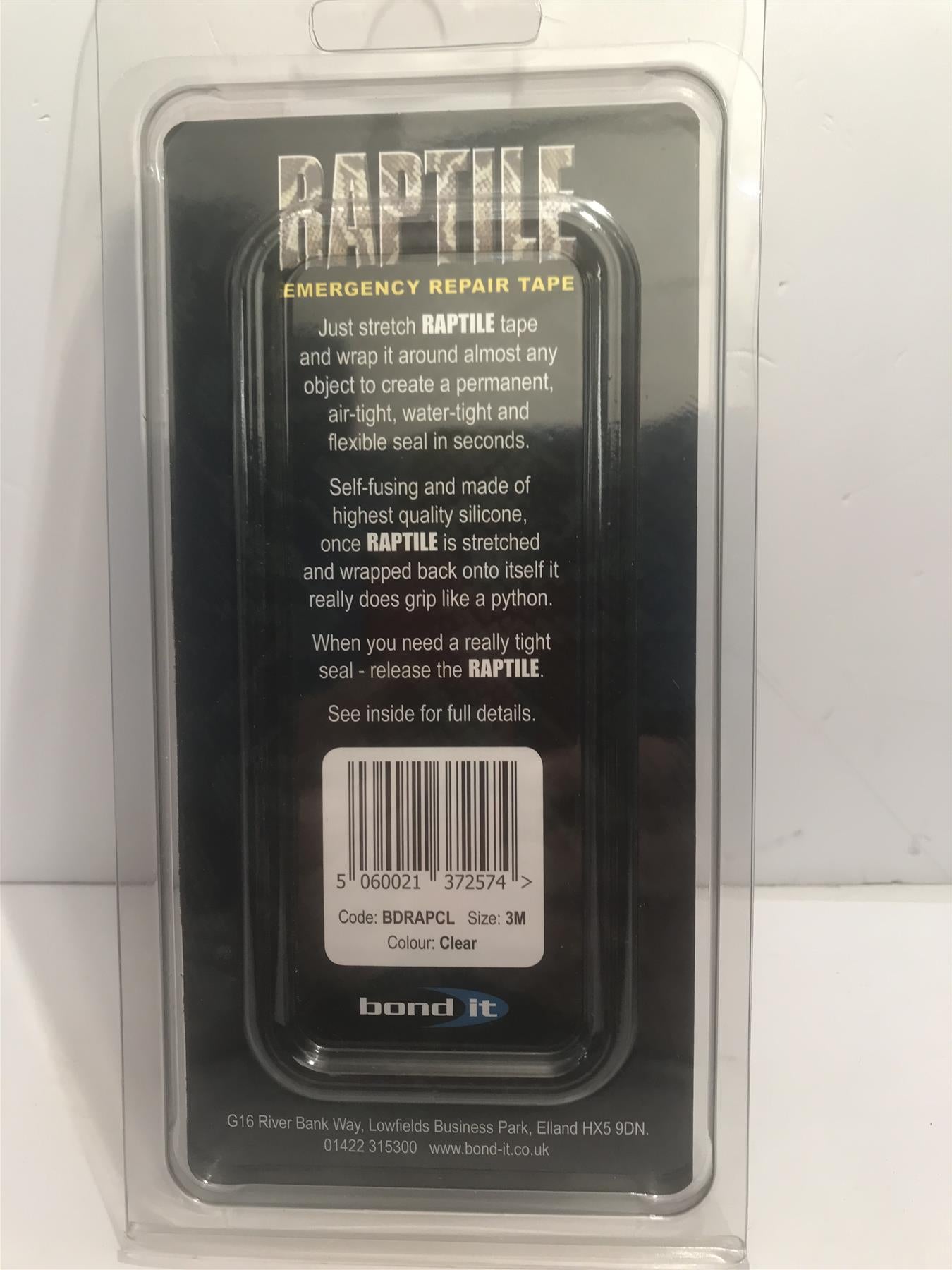 Raptile Emergency Repair Tape 3m - Clear - Waterproof and Airtight