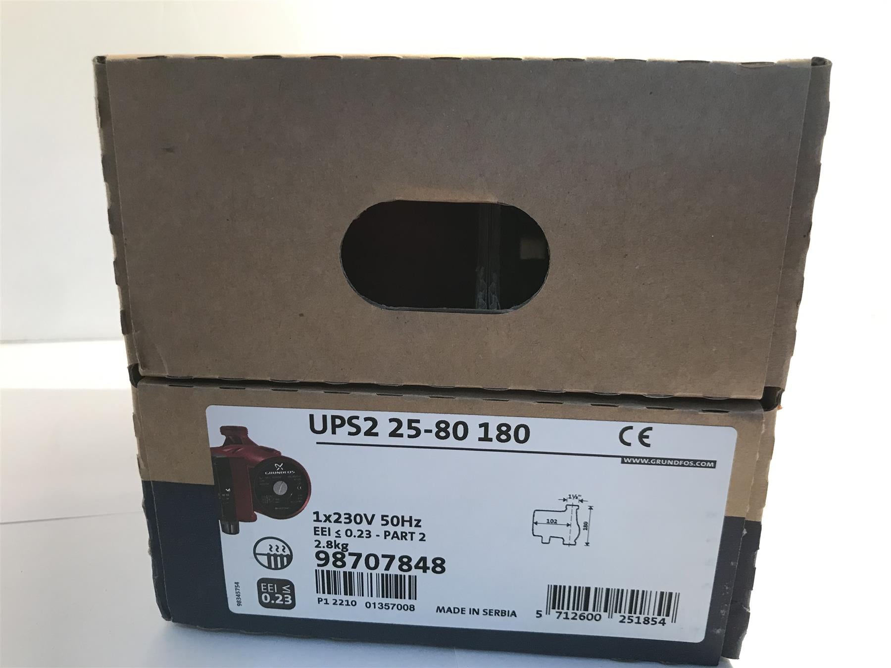 Grundfos UPS2 25-80 180 Heating Circulating Pump 98707848