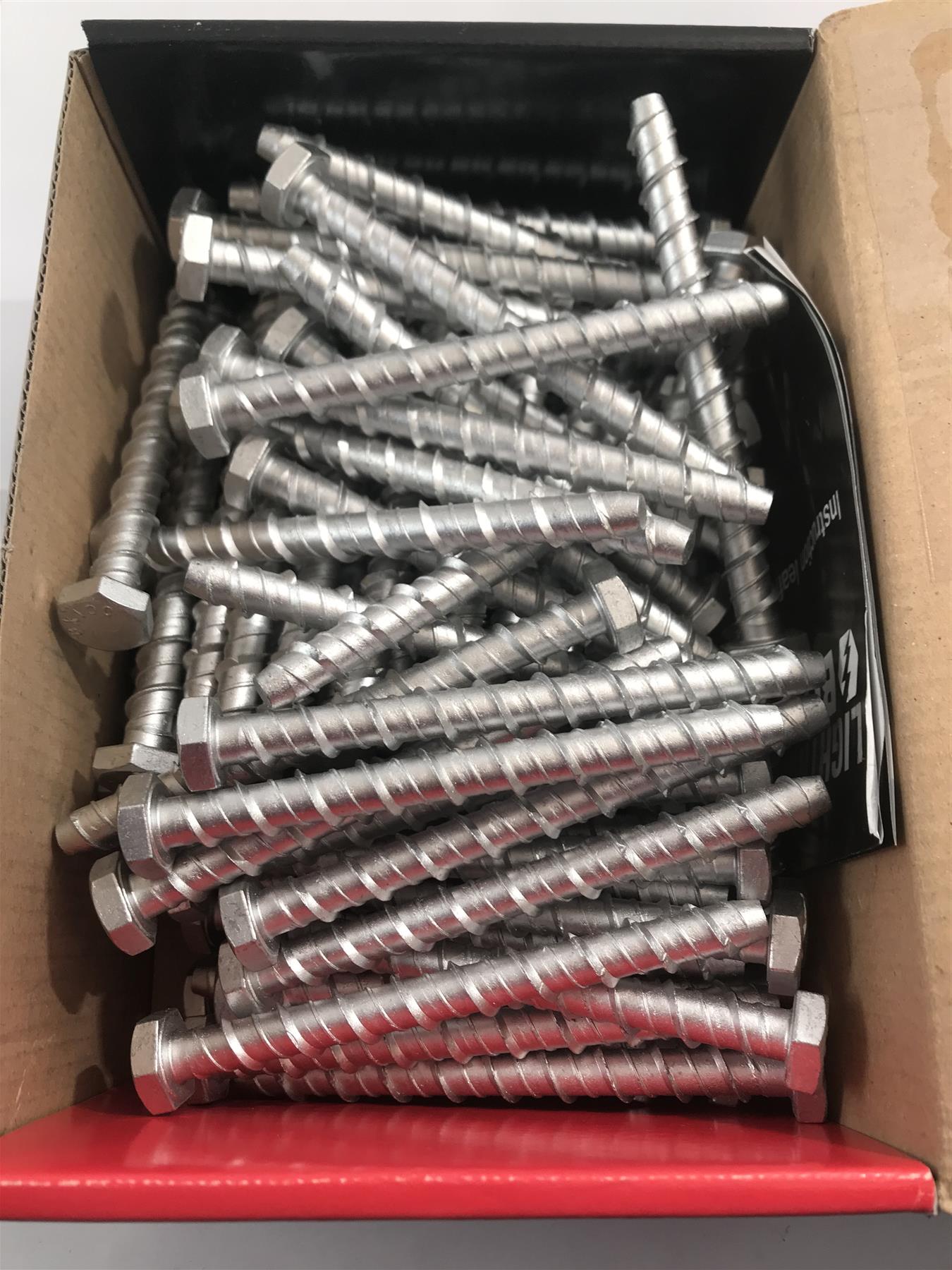 Lightning Bolt - Hex Head M8 x 100mm - Concrete Bolts - Box of 50  LGB8100