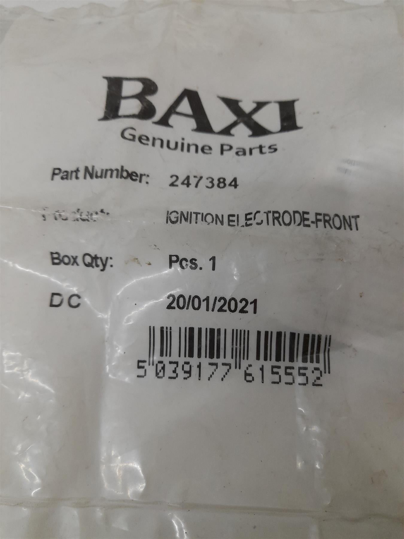 BAXI COMBI IGNITION ELECTRODE 247384