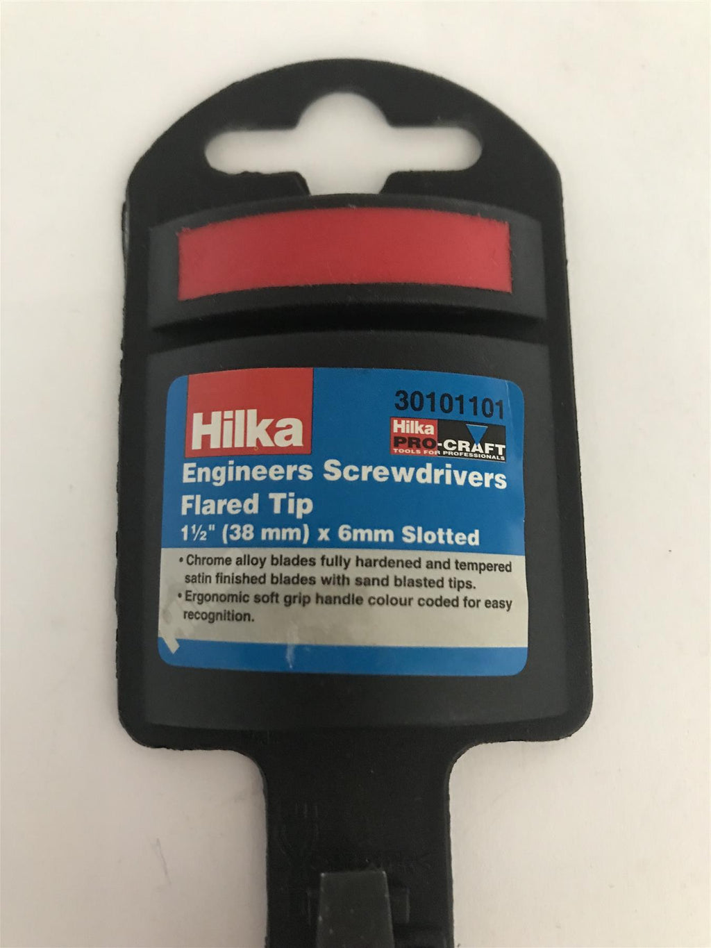 Hilka 1 1/2" (38mm) x 6mm Slotted Engineers Screwdriver Flared Tip 30101101
