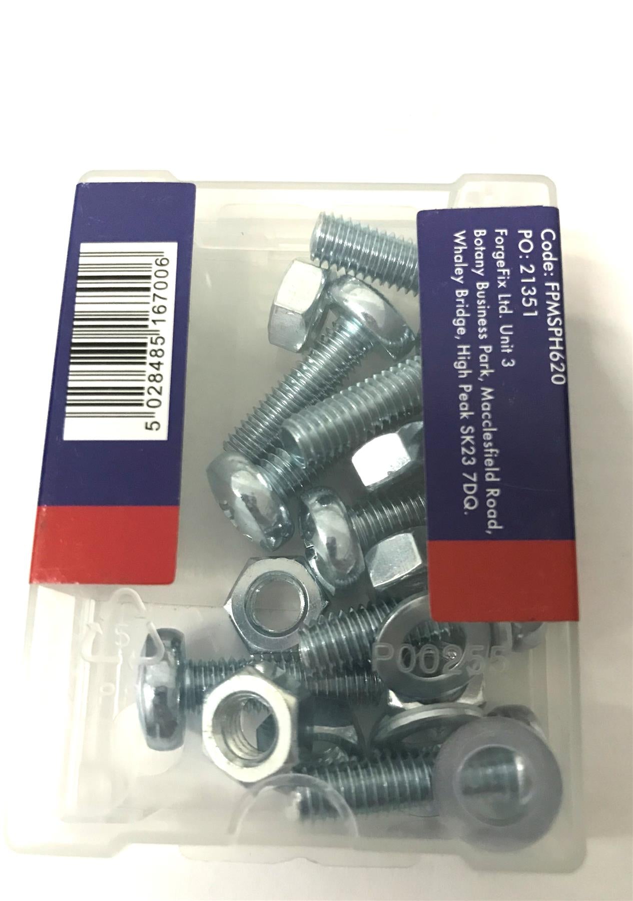 Forgefix FORFPMSPH620 Machine Screw Pozi Pan Head ZP M6 x 20mm Forge Pack 8