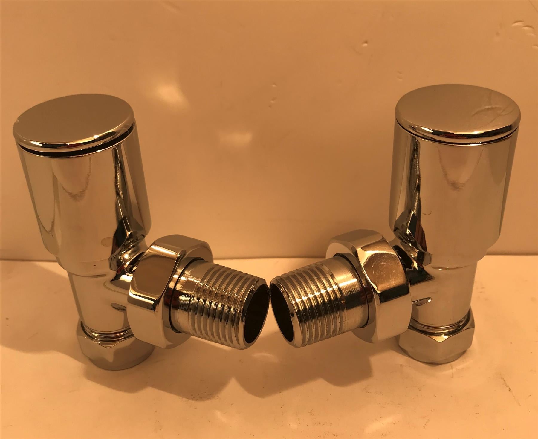 Chrome 15mm Angle Radiator Valves (Twin Pack)