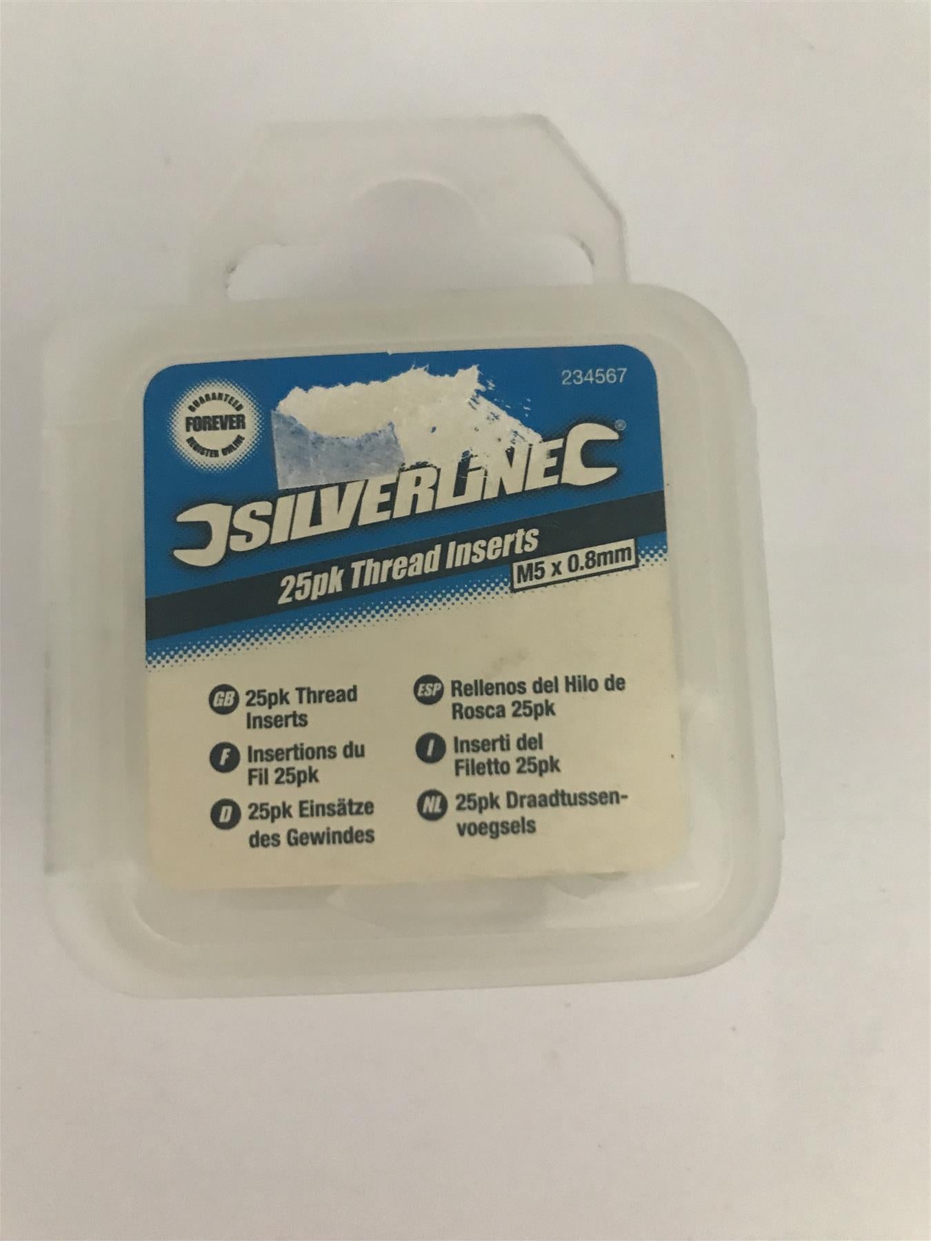 Silverline Thread Inserts M5 x  0.8mm (25 Pack)  234567