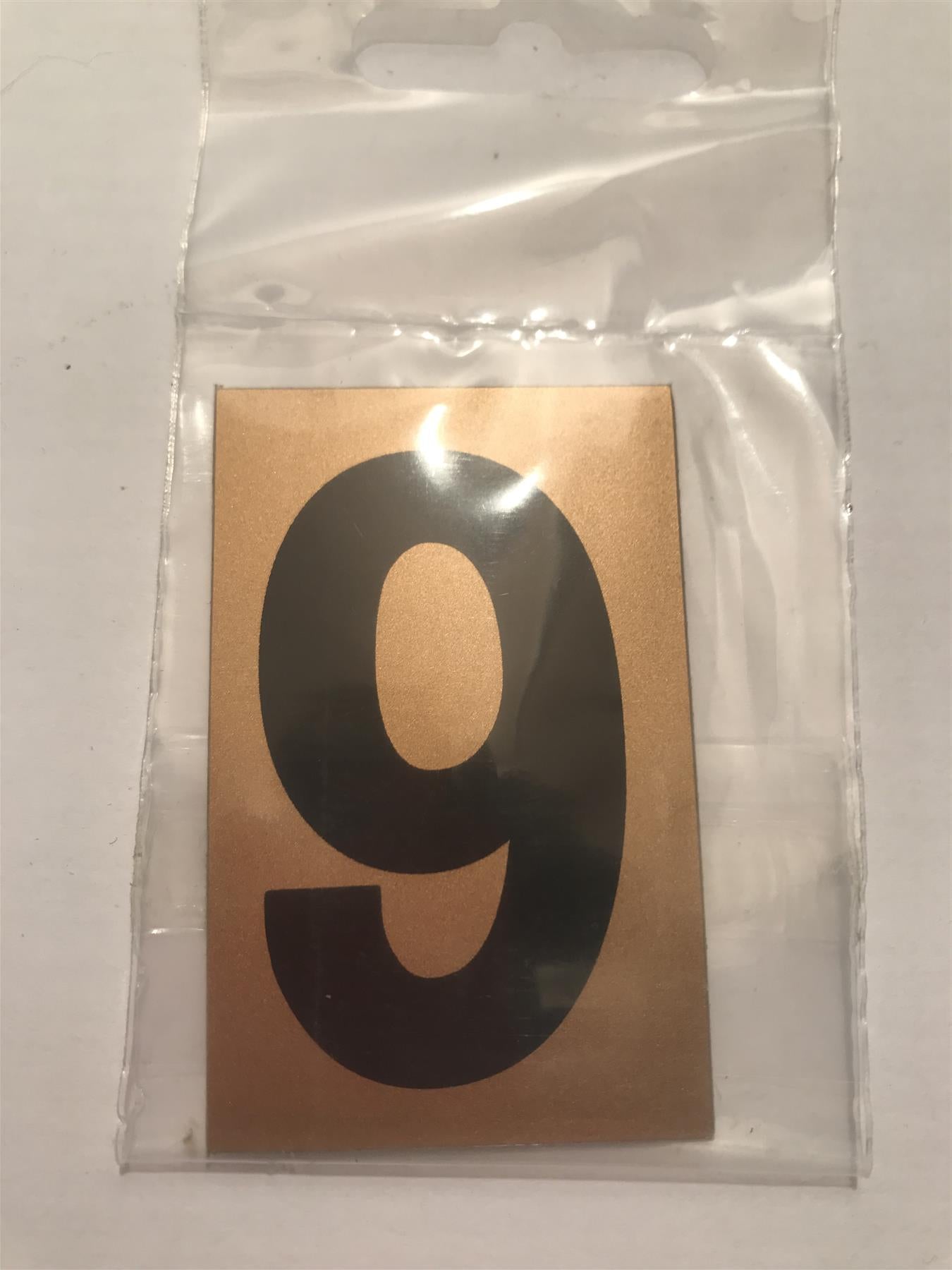 Gold/Black Number 9 Self Adhesive 1" x 2"