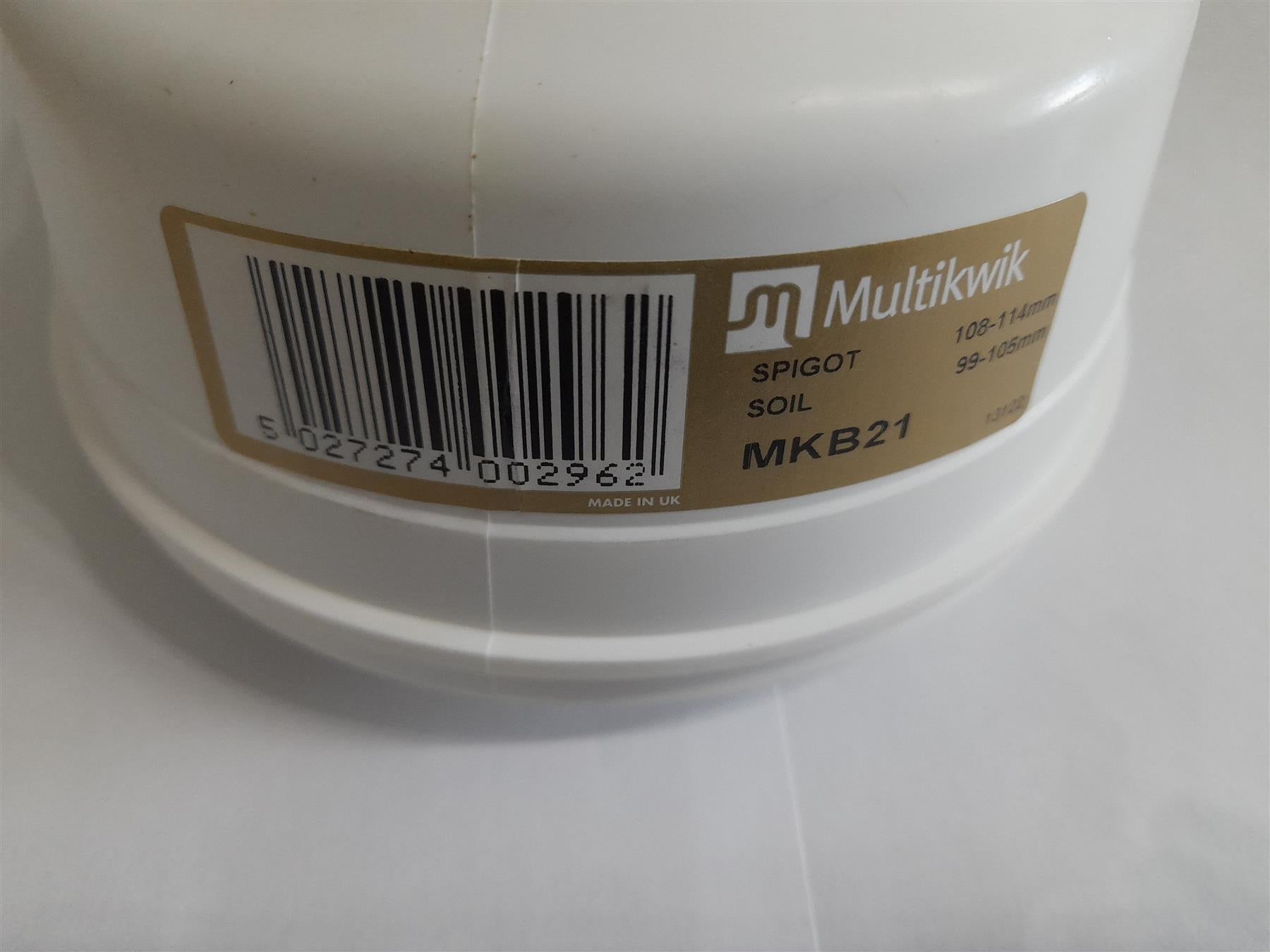 MULTIKWIK MKB21 TIGHT KNUCKLE 90 DEGREE BEND WC TOILET PAN CONNECTOR