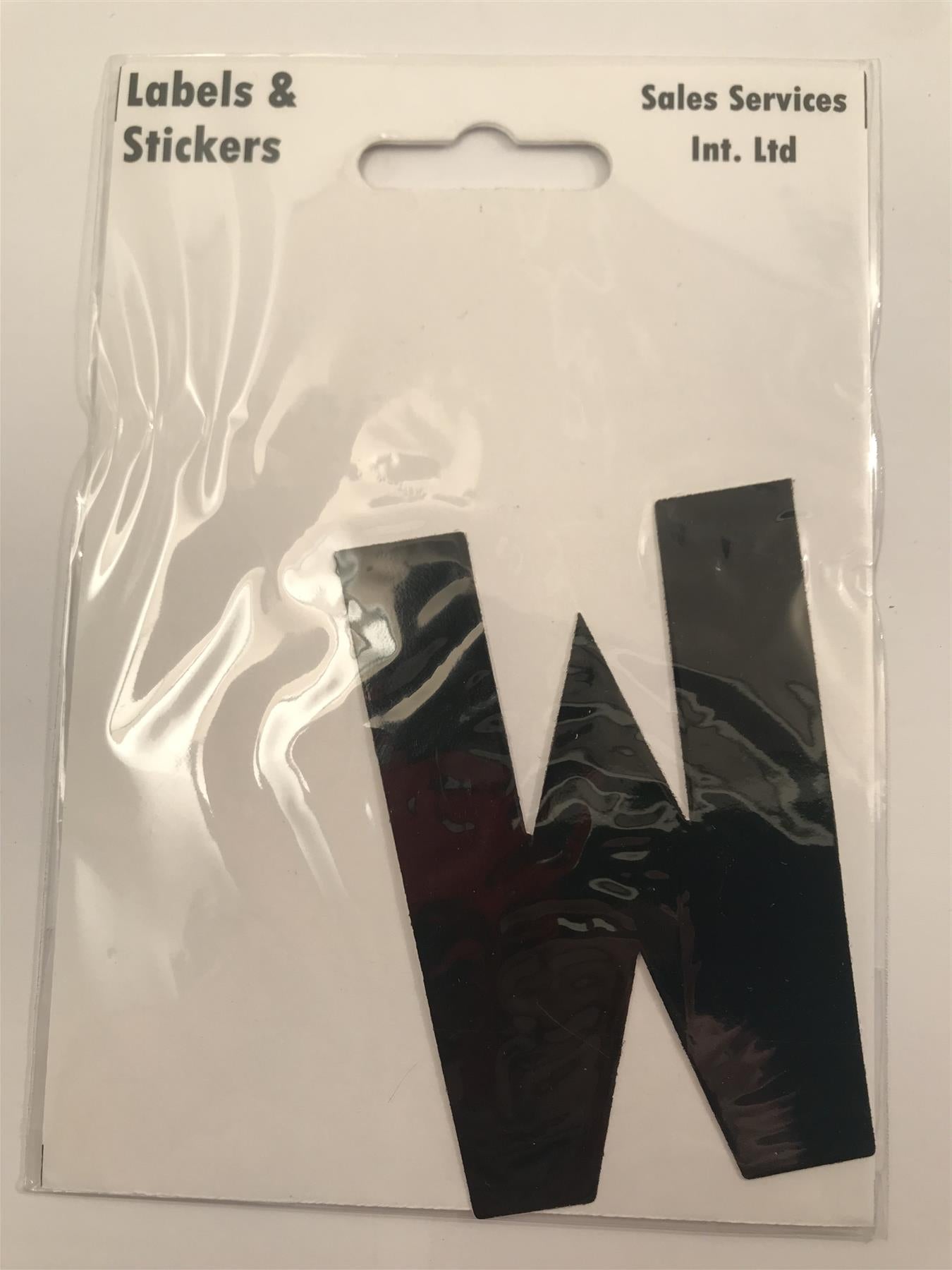 Black Letter W Self Adhesive Waterproof Sticker 8 x 6cm