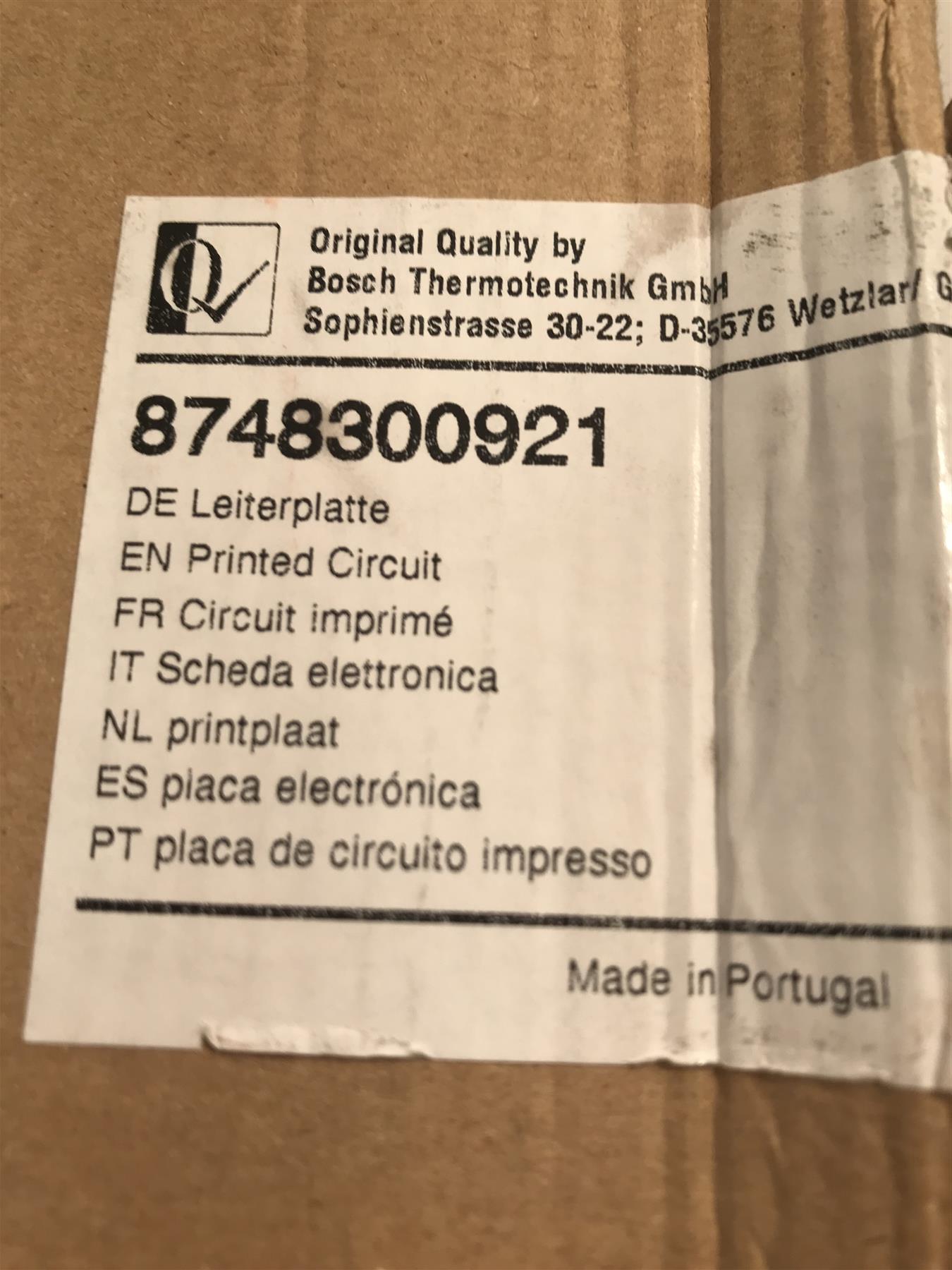 New Genuine Worcester Bosch Greenstar PCB 8748300921