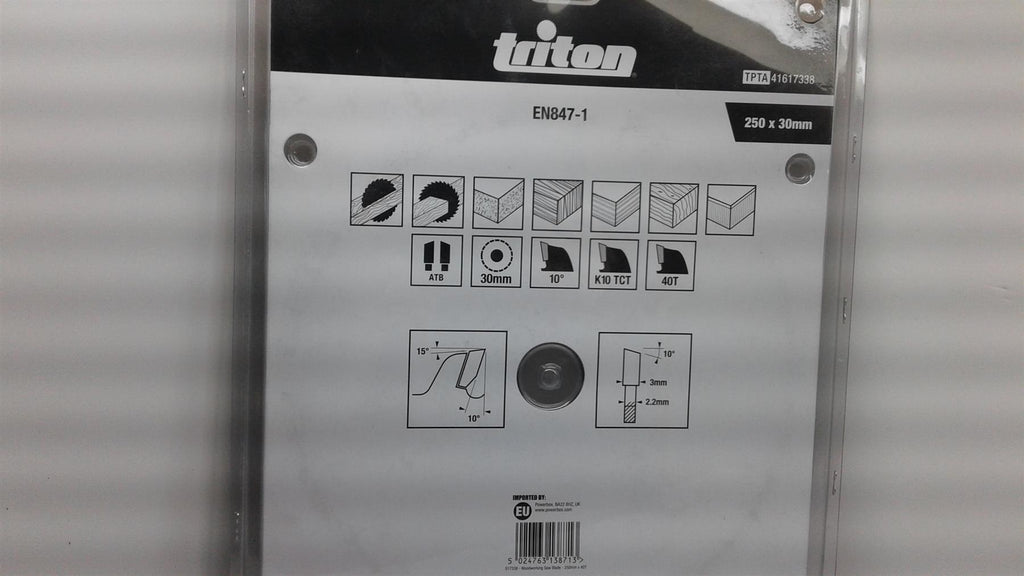 Triton 617338 Woodworking Saw Blade 250 x 30mm 40T