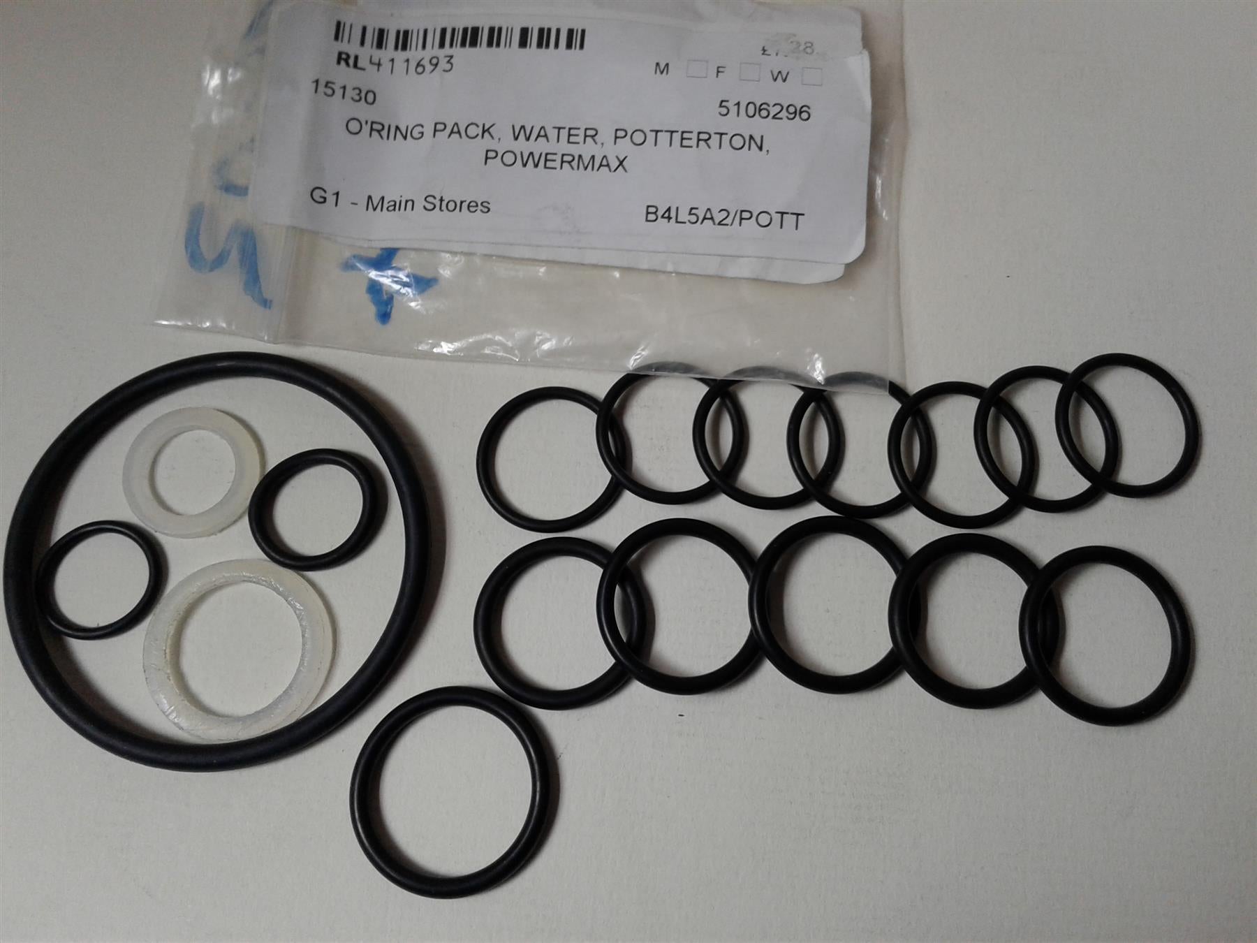 NEW POTTERTON POWERMAX 5106296 O RING KIT WATER PIPE