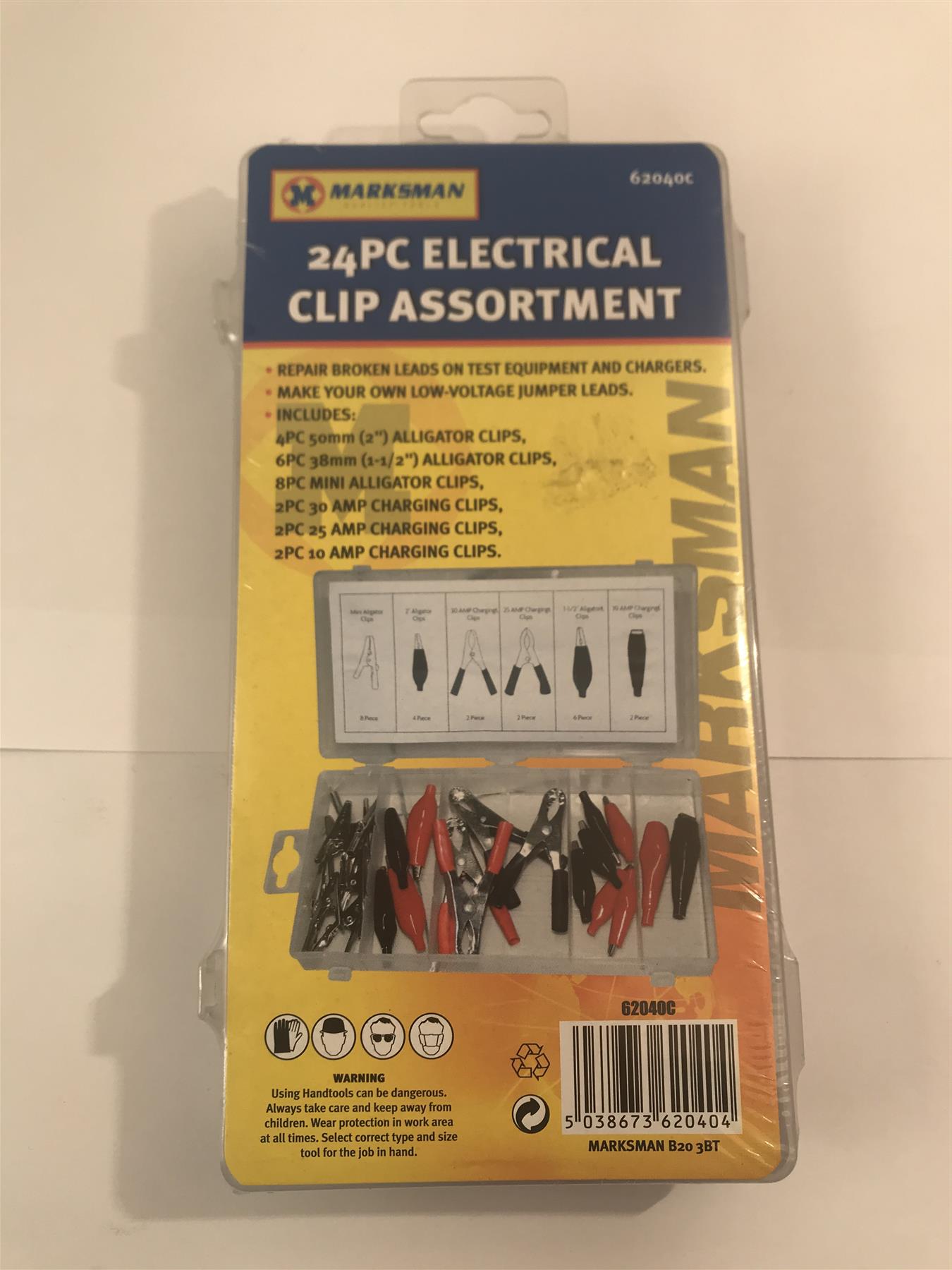 24PC MARKSMAN ELECTRICAL CLIPS ASSORTMENT 62040C
