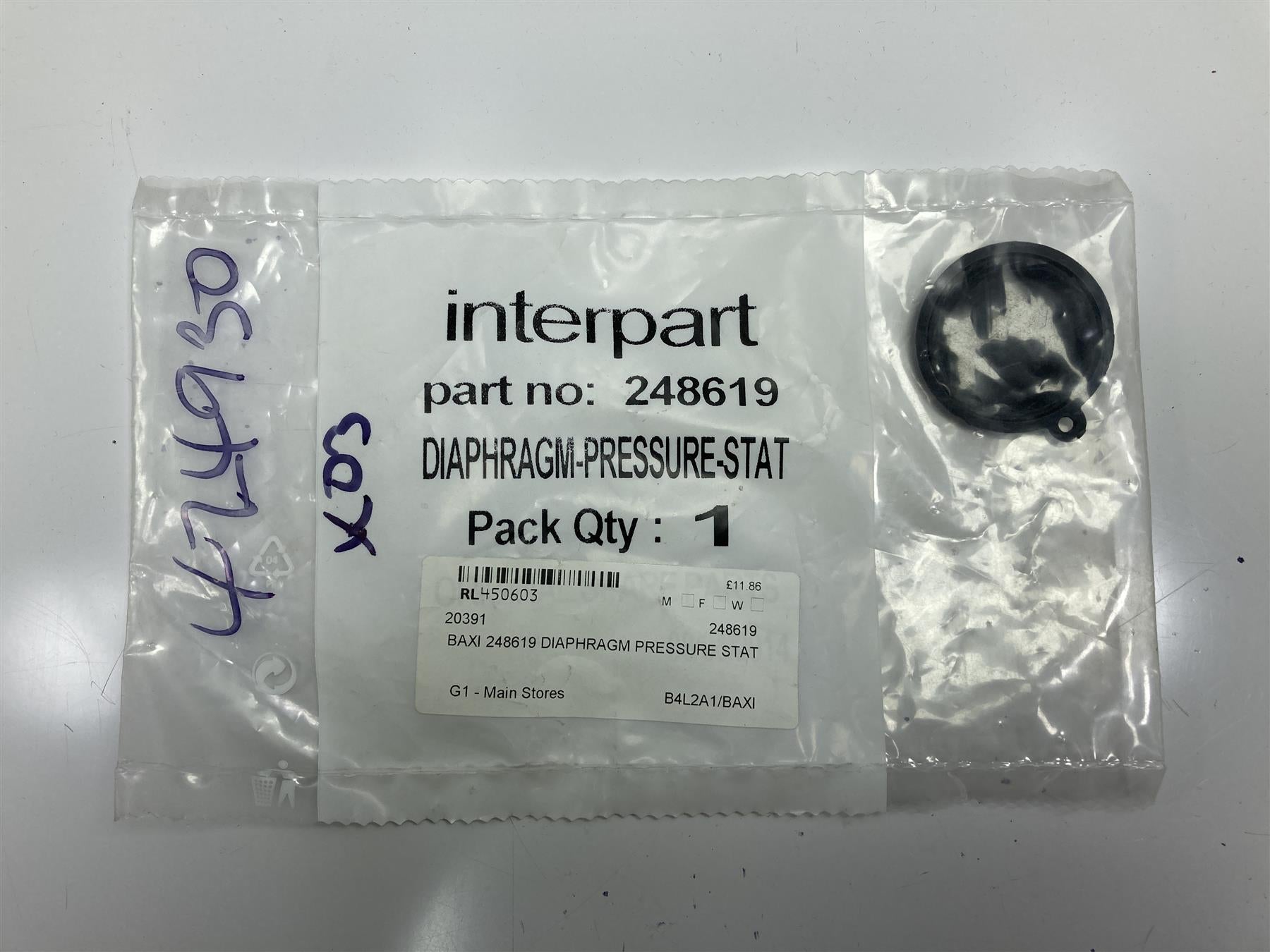 Baxi Combi Instant 80E 105E Heating Diaphragm 248619