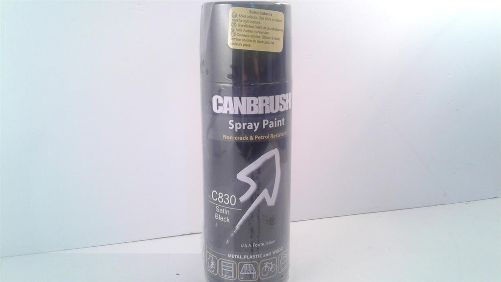 Canbrush Spray Paint C830 Satin Black for metal plastic and wood