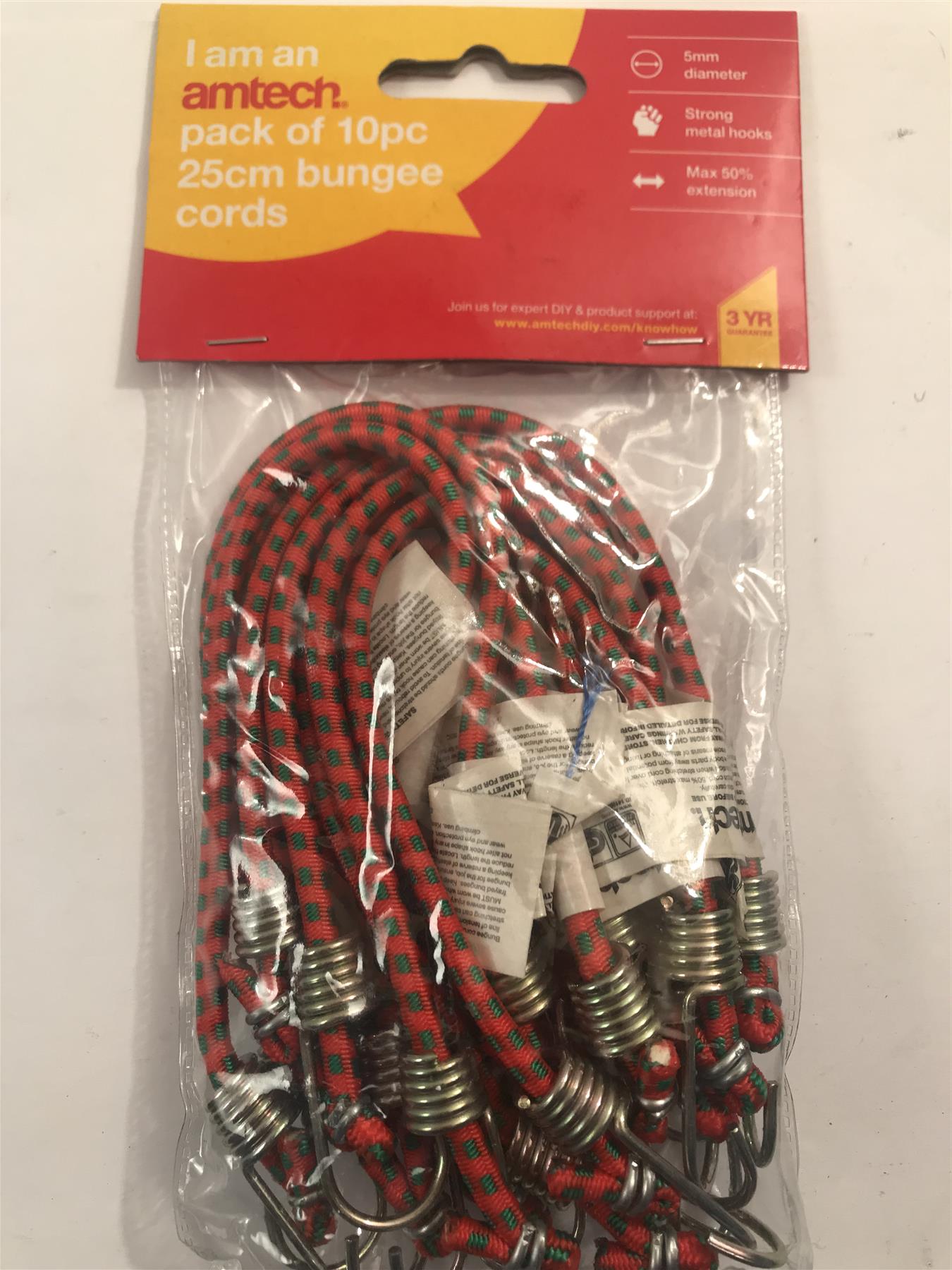 Amtech 10 pc Mini Bungee Cords 25cm  S0647