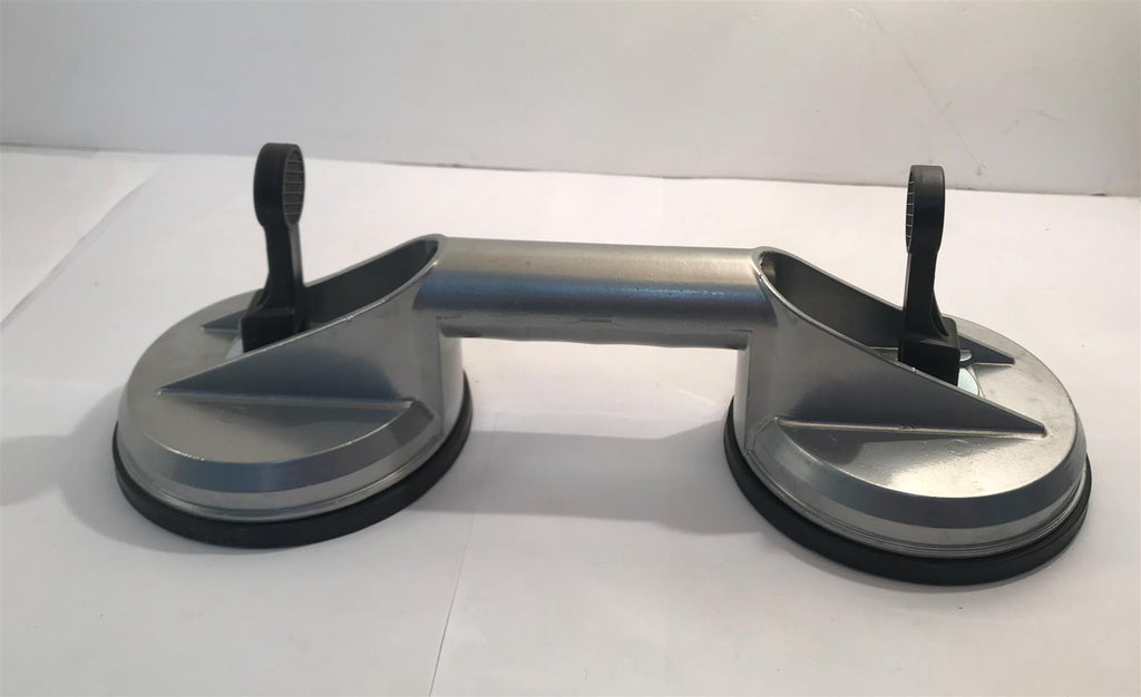 Double Suction Cup Puller Aluminium Handle Surface Car Van Glass Pad 100kg