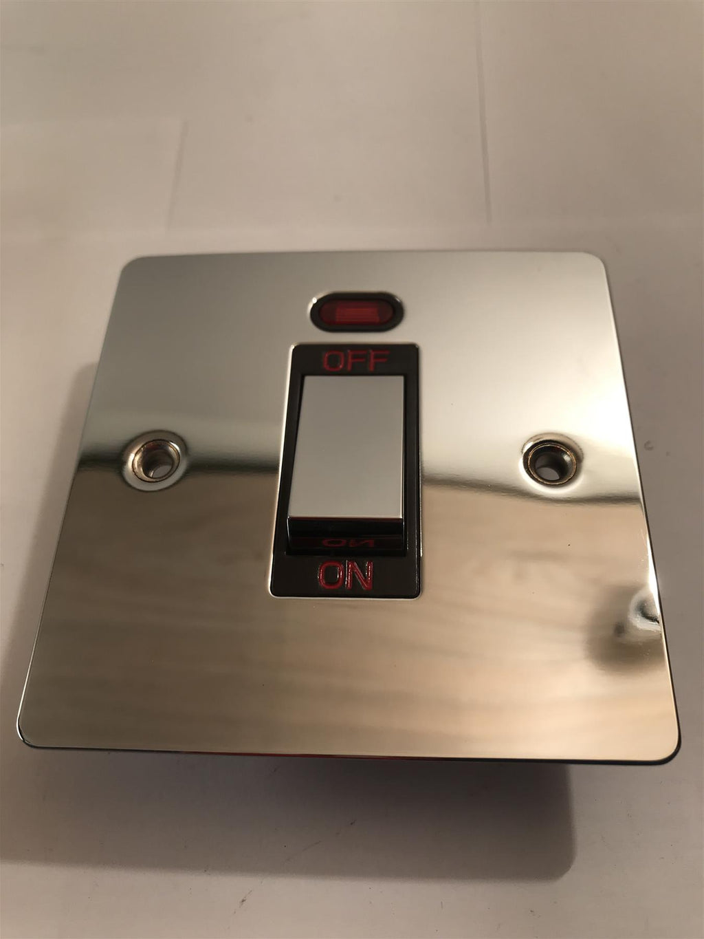 Flat Plate Polished Chrome 45A DP Switch & Neon Black Insert  YSCP13