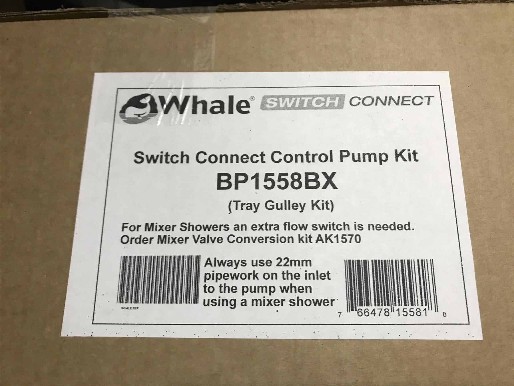 Whale Switch Connect Control Pump Kit BP15558BX (Tray Gulley Kit)