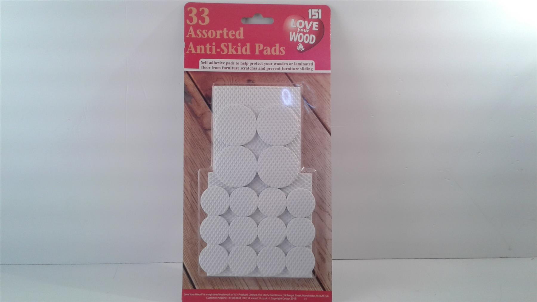 Assorted Anti Skid Slide Pads (Pack of 33)