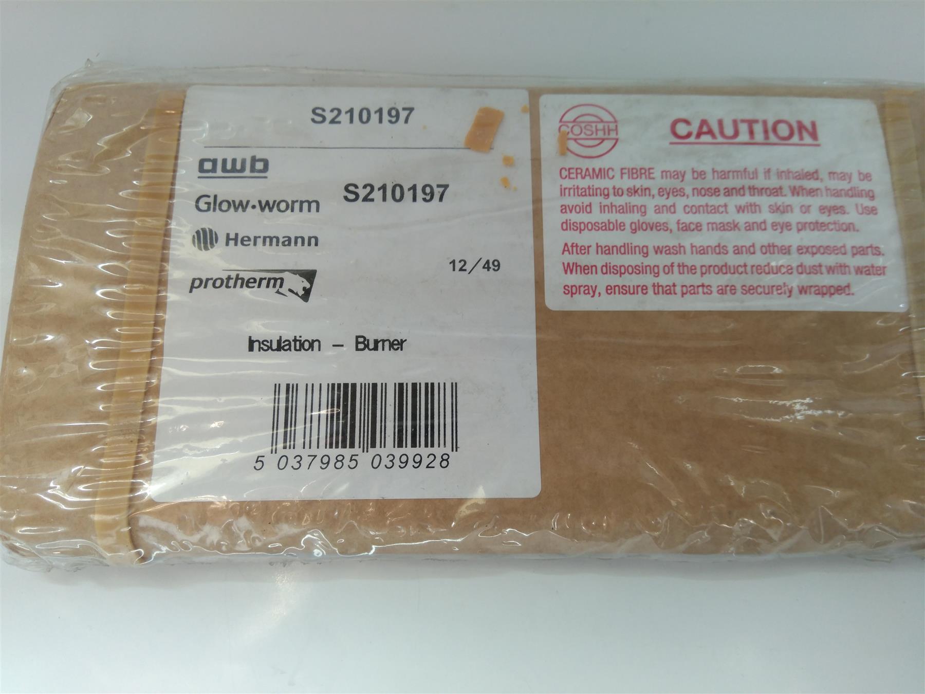 New Glowworm Gas Spare Burner Insulation S210197