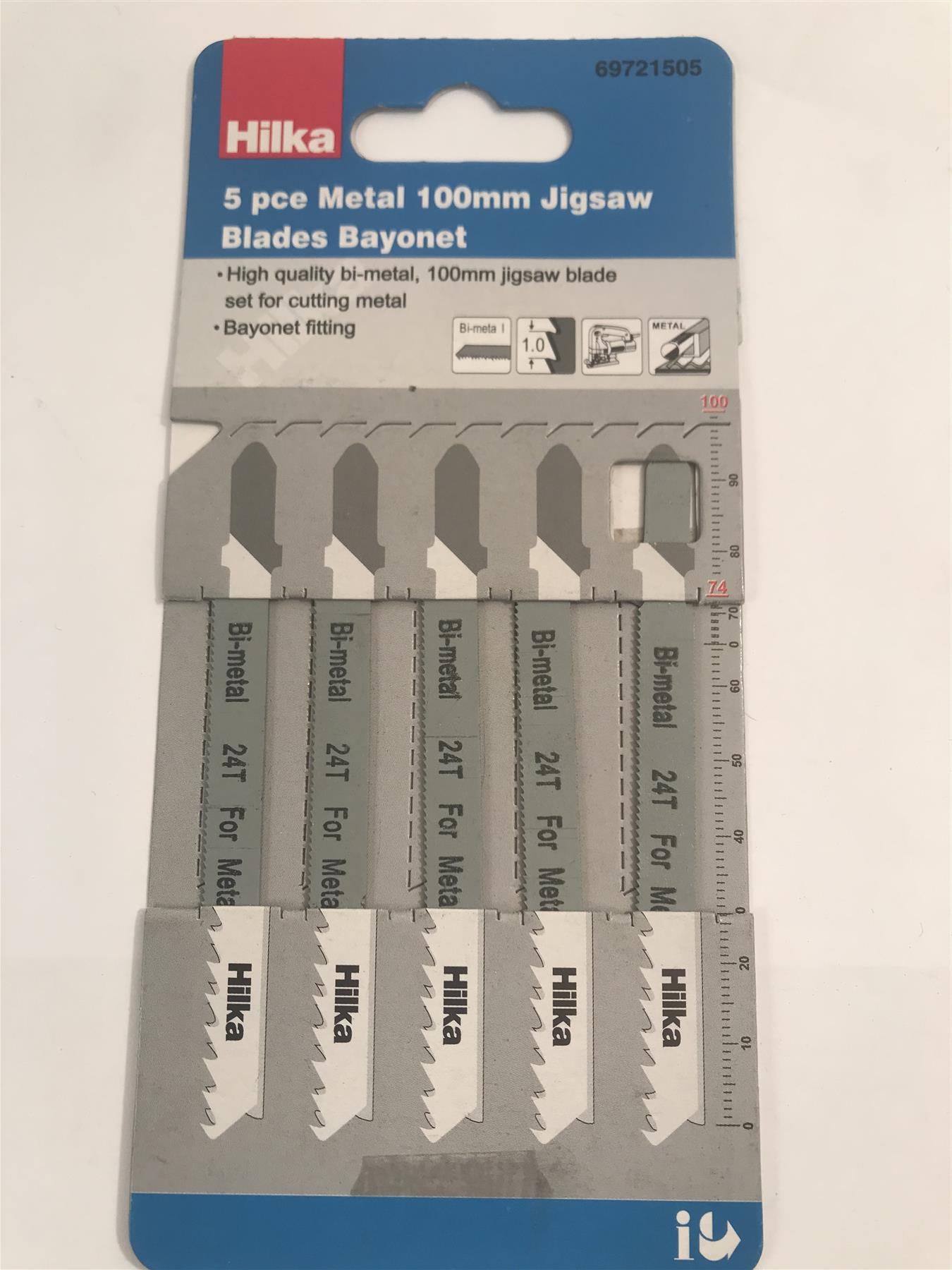 Hilka 5pc Metal 100mm Jigsaw Blades Bayonet 69721505