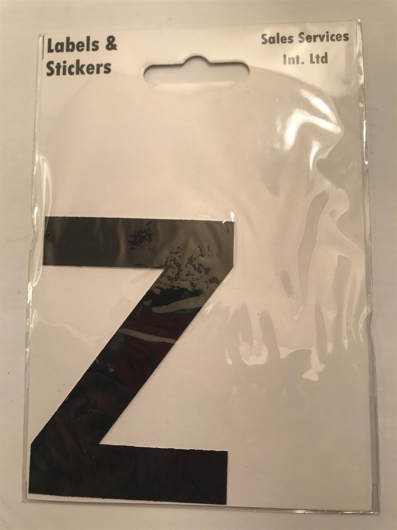 Black Letter Z Self Adhesive Waterproof Sticker 8 x 6cm