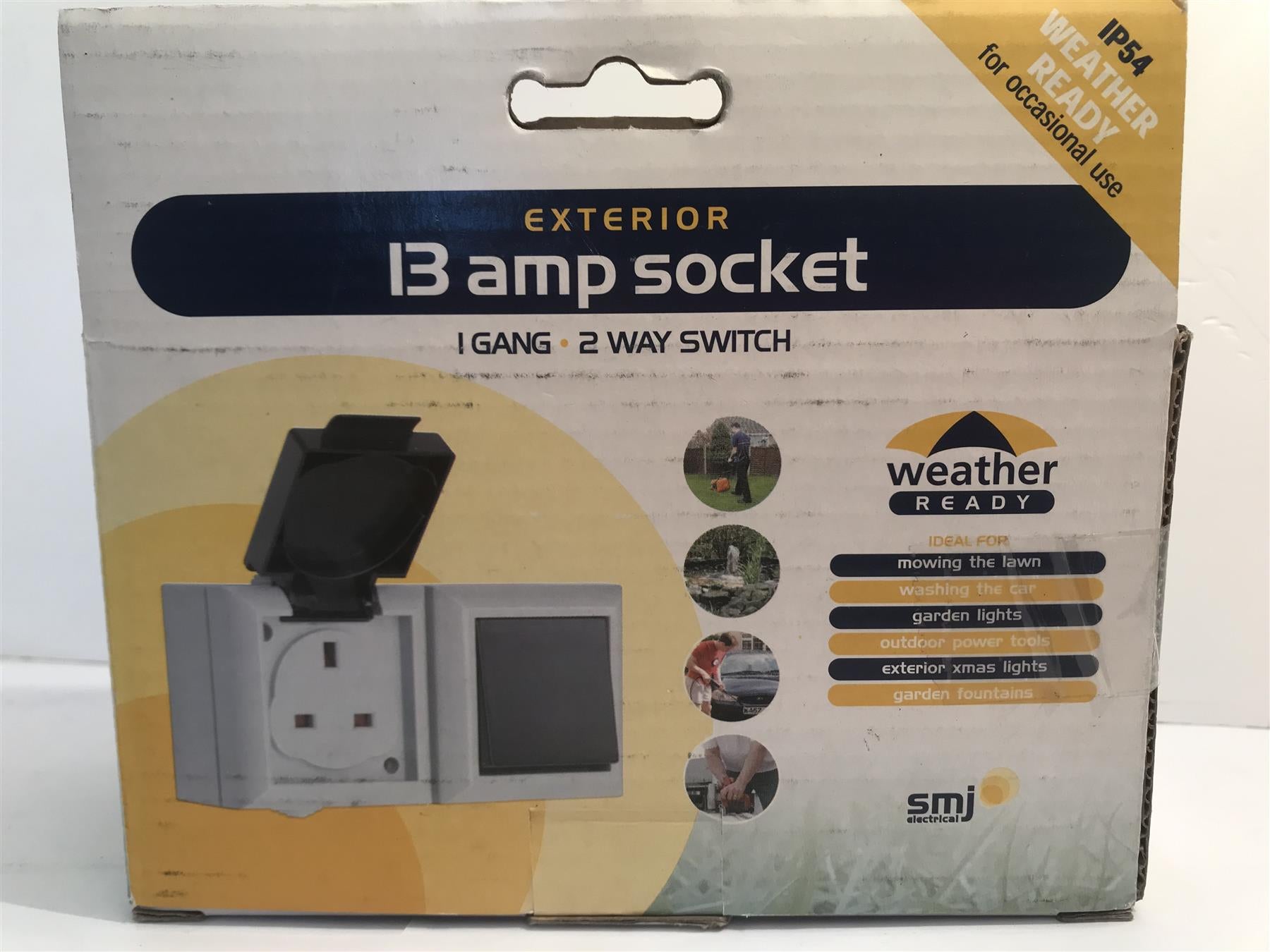 SMJ IP54 13Amp 1-Gang, 2-Way Exterior Socket