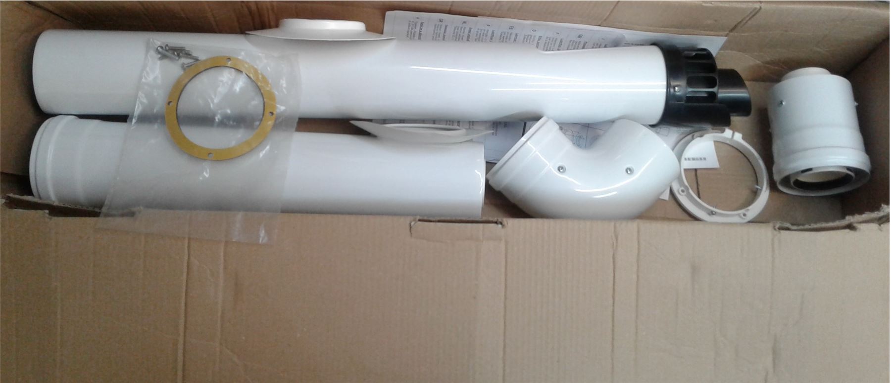 NEW BIASI VERTICAL EXT + 90DEGREE BEND + HORIZONTAL FLUE TERMINAL