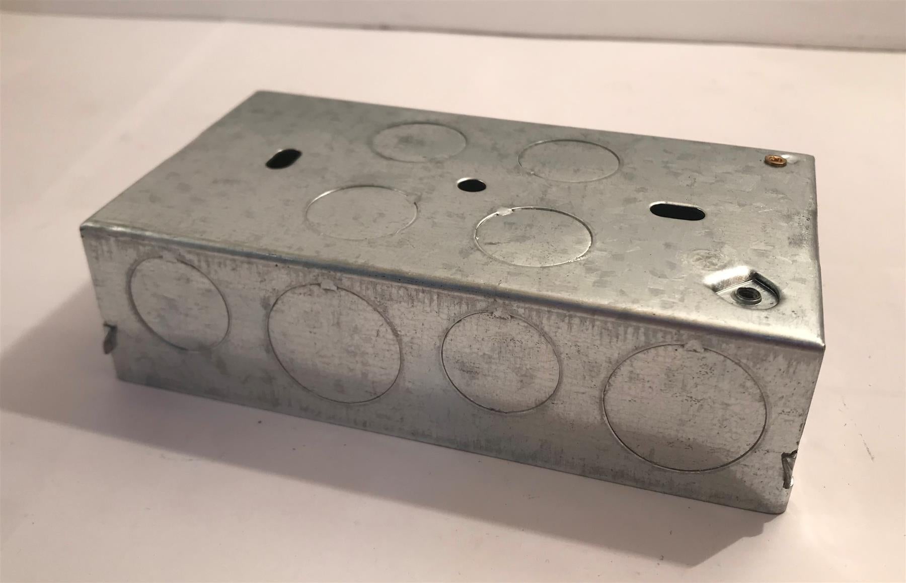 Flush Double Metal Switch & Back Box 2 Gang 35mm