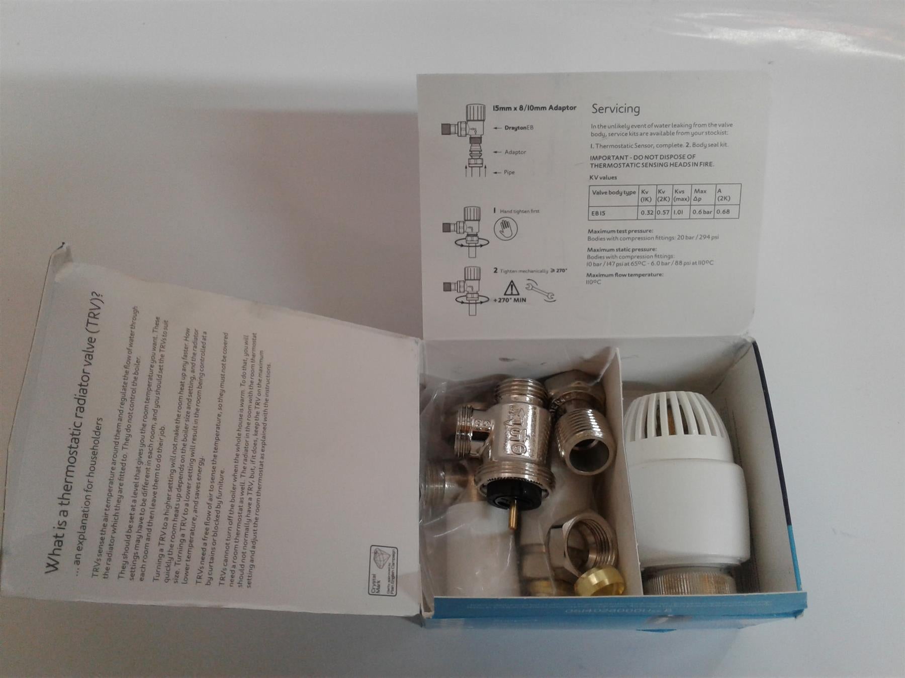 New Drayton RT212 Thermostatic Radiator Valve With Lockshield 08 08 260